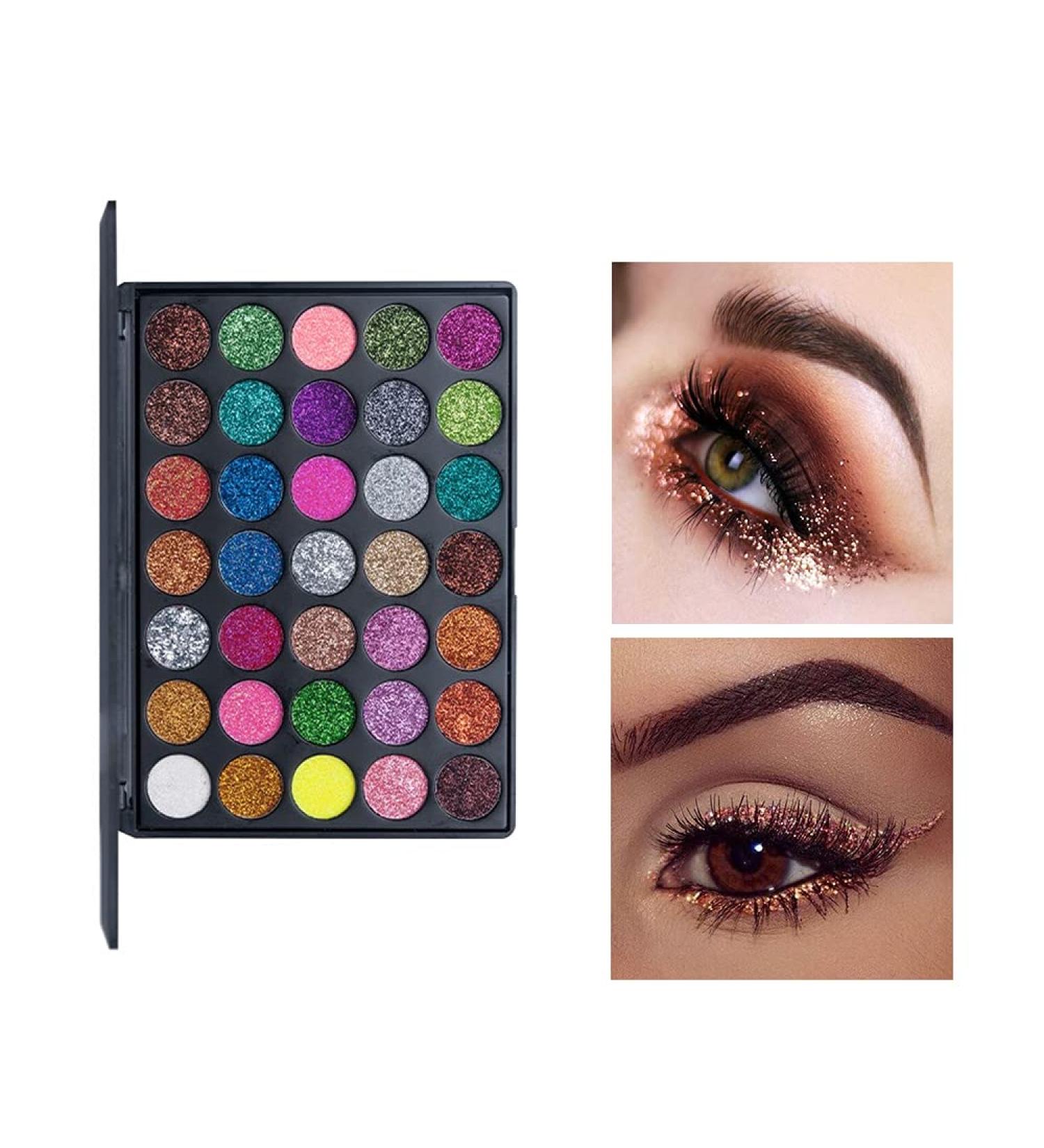 VERONNI Pro 35 Color Glitter Shimmer Eyeshadow Makeup Palette - Stage-Worthy Pigment for Stunning Eye Looks - Buy Online on GoSupps.com