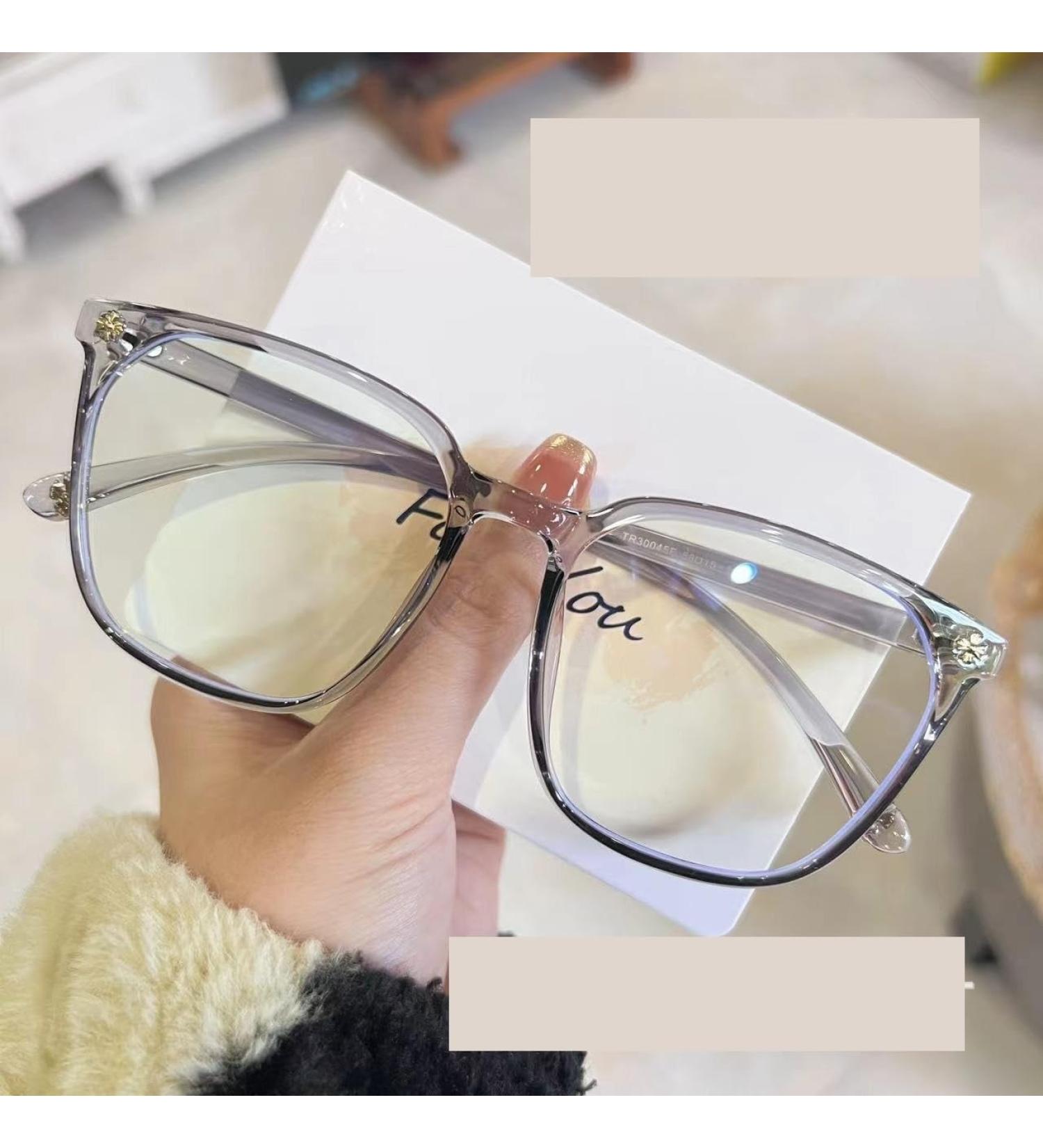 Oversized Blue Light Blocking Reading Glasses - Anti Glare Computer Readers - Sturdy Gray Eyeglasses +0.00 - Buy Online on GoSupps.com