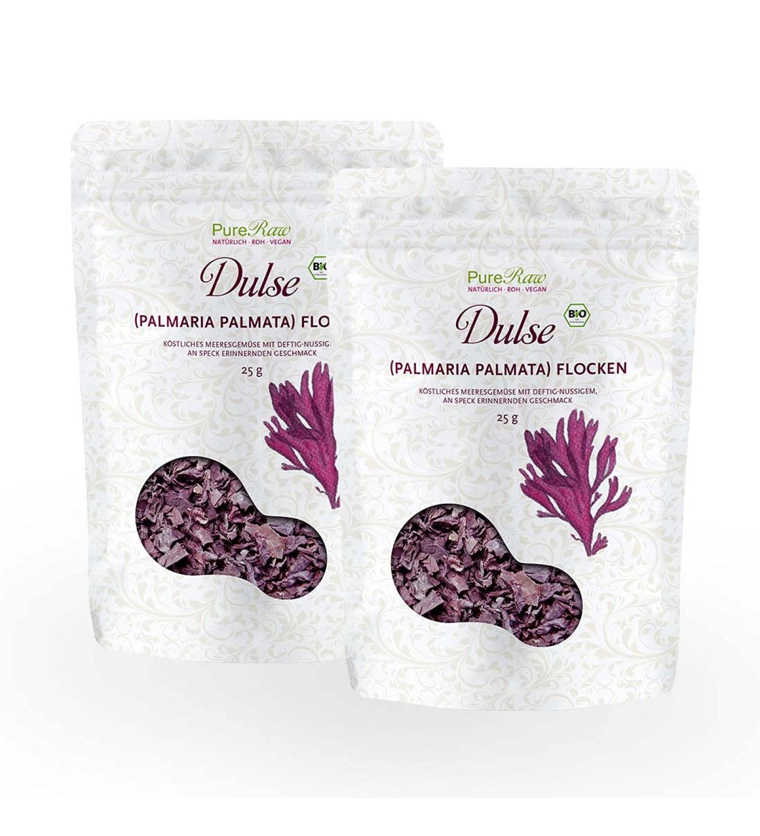 Buy Organic Dulse Flakes - Wild Atlantic Seaweed | Vegan Umami Seasoning - 50g (2x25g) - Pureeraw - Buy Online on GoSupps.com