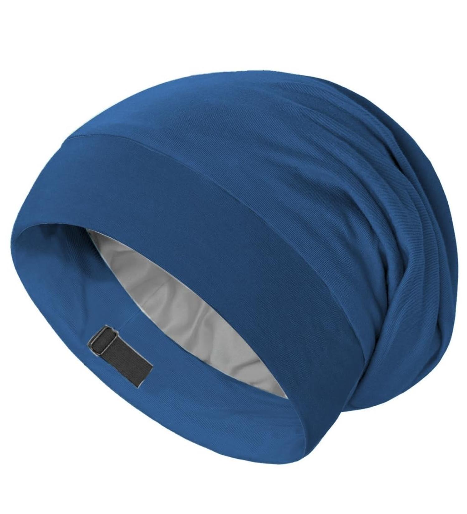 Bonnet doubl soyeux pour cheveux boucl s et tresses qui restent en place toute la nuit Bleu Marine - Buy Online on GoSupps.com