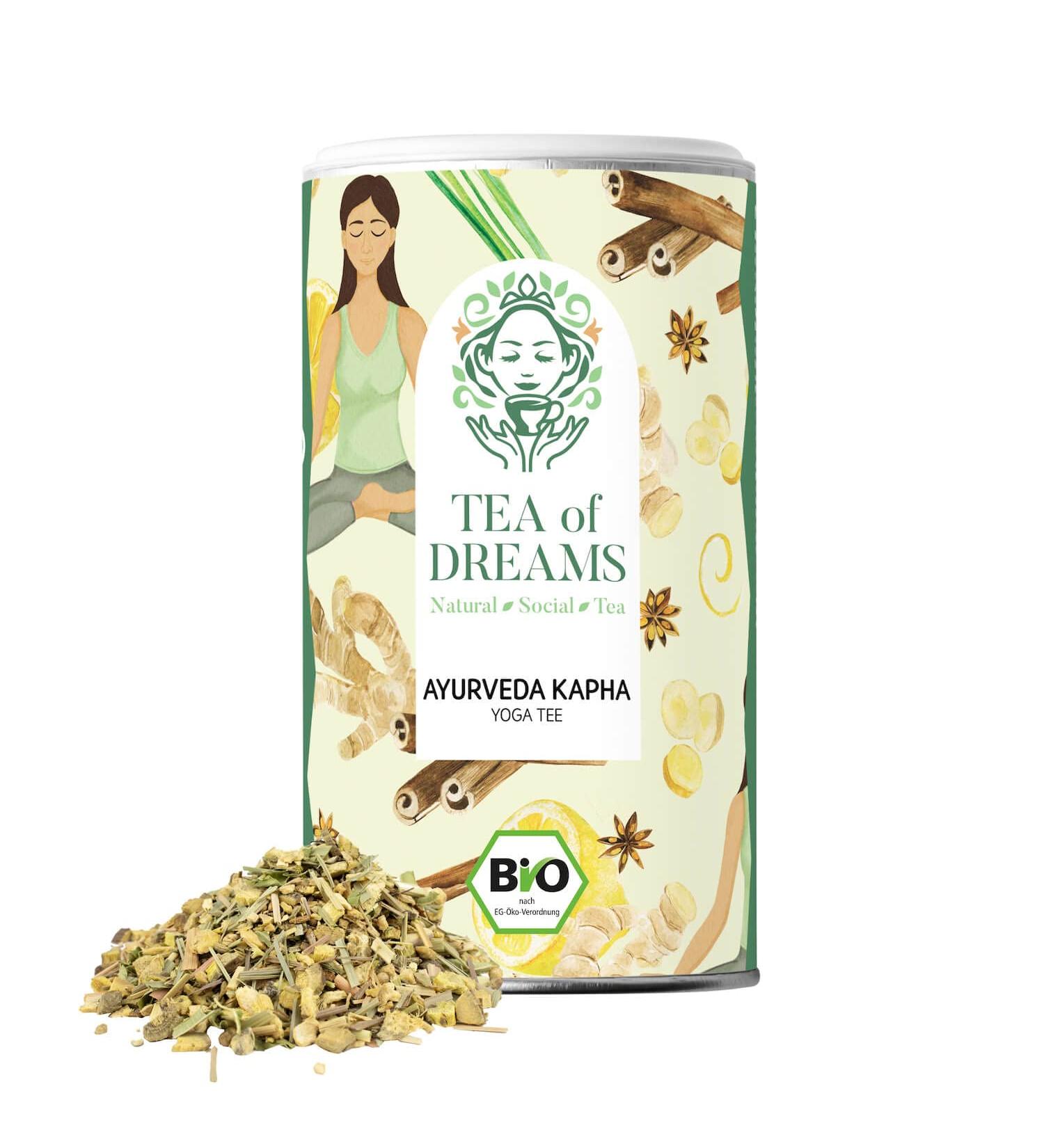  Tea of Dreams Organic Yoga Tea "Ayurveda Kapha" | with cardamom ginger licorice root | Loose Leaf Tea | 120 g - Buy Online on GoSupps.com