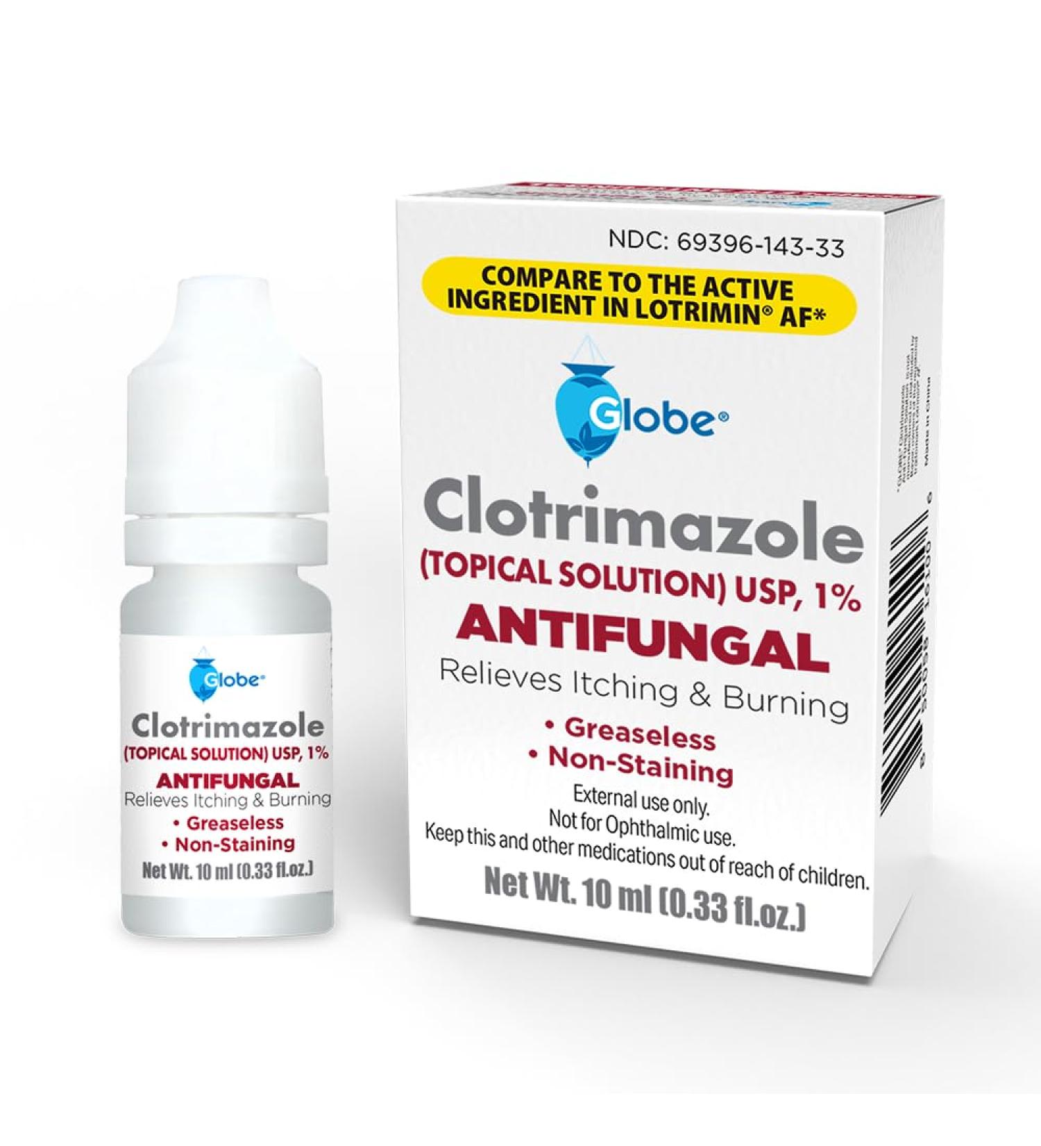 Globe 1% Topical Clotrimazole Solution 10ml - Fast Relief for Athlete s Foot Jock Itch & Ringworm | Extra Strength Itching & Skin Protection - Buy Online on GoSupps.com
