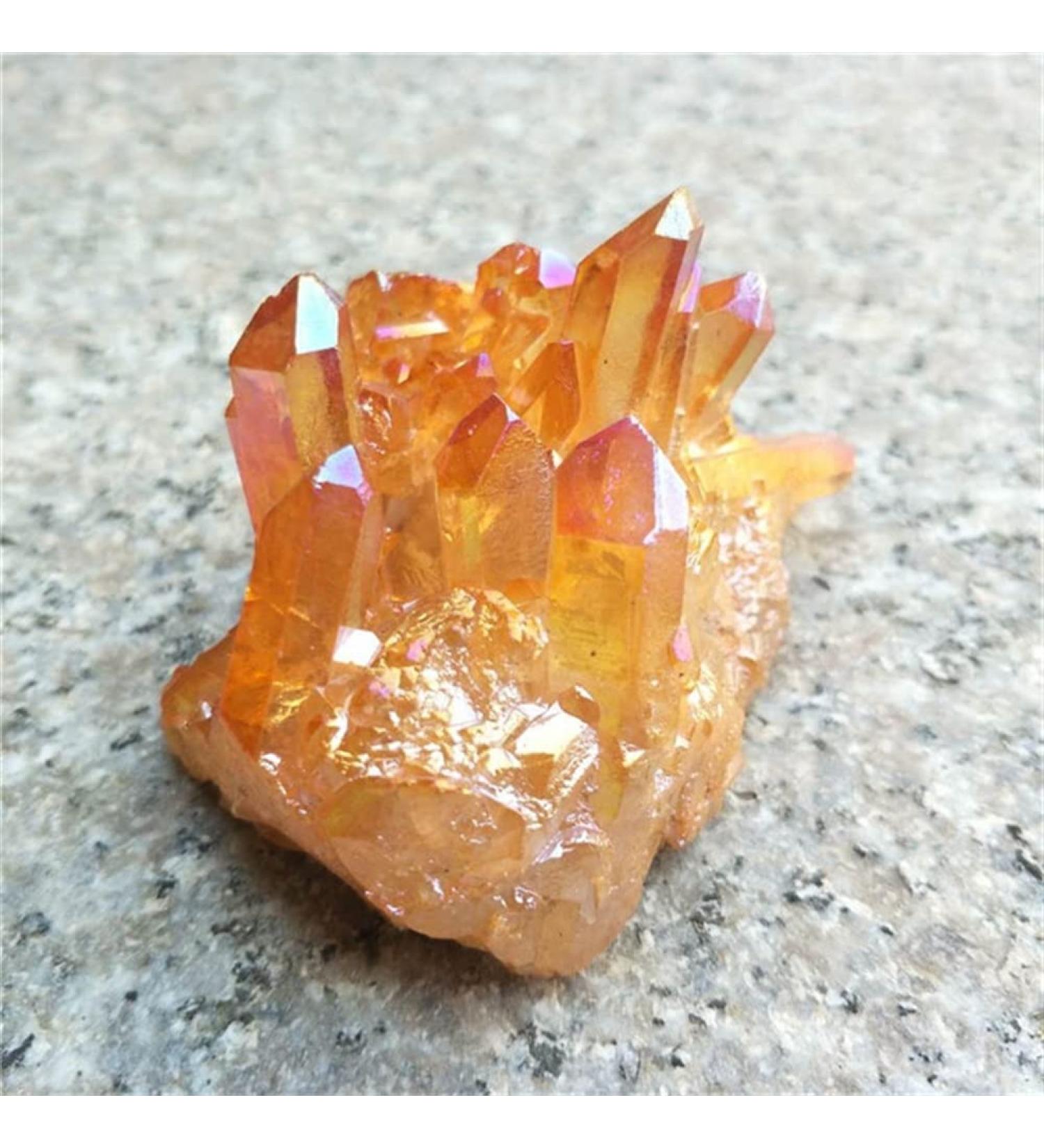 Natural Yello Crystal Aura Quartz Stone Cluster Specimen 150g-550g Suitable for Furniture Decoration Full of Texture (Color : 270g-320g) - Buy Online on GoSupps.com