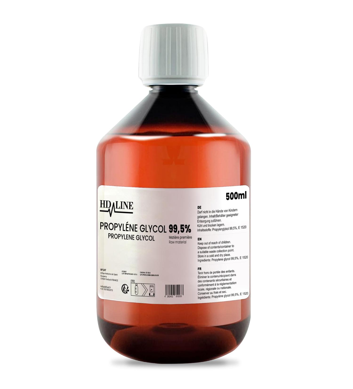hd-line 500ml Propylene Glycol E1520 Perfect for DIY Pharmaceutical Grade 99.7% Food Grade PG Raw Material Pure Vegan Ph.Eur/USP - Buy Online on GoSupps.com
