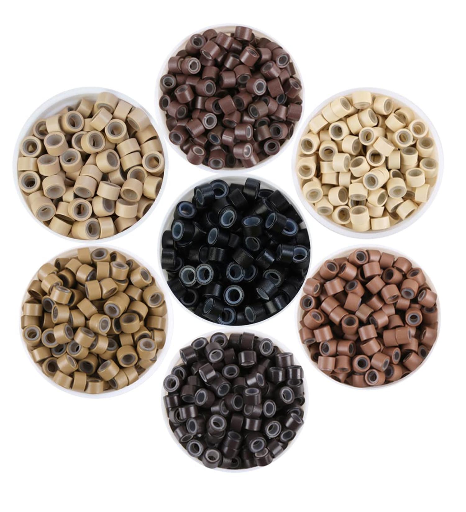 500pcs 4.5mm Silicone Lined Nano Beads for Hair Extensions - Beige Blond #6 - Buy Online on GoSupps.com