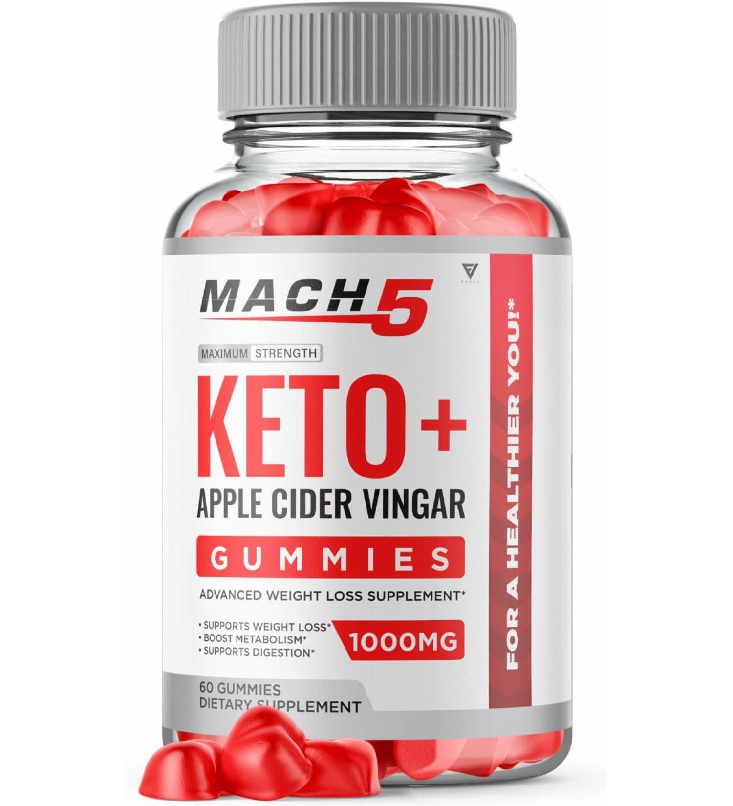 Mach 5 ACV Keto Gummies - Weight Loss Support with Apple Cider Vinegar - 525 MG (60 Gummies) - Buy Online on GoSupps.com