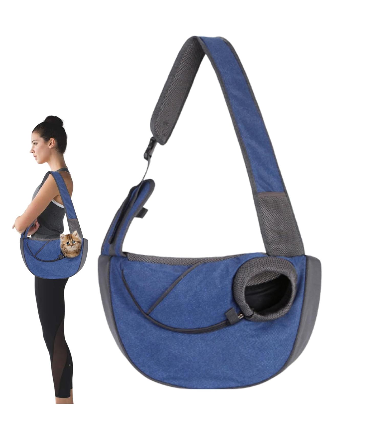 Pet Sling Carrier for Small Dogs & Cats | Adjustable Washable Breathable Tote Bag - Neflum L Denim Color - Buy Online on GoSupps.com