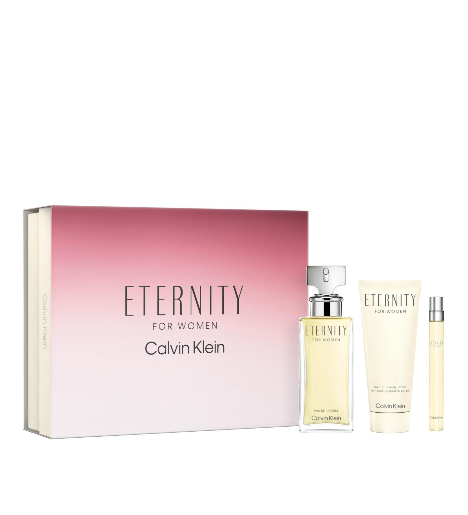 Calvin Klein Eternity Eau de Parfum Floral Women's Perfume With Notes of Bergamot White Lily White Rose Sandalwood & Amber Long Lasting Fragrance 3 piece set(3.3floz.+3.3fl oz.+0.33floz.) - Buy Online on GoSupps.com