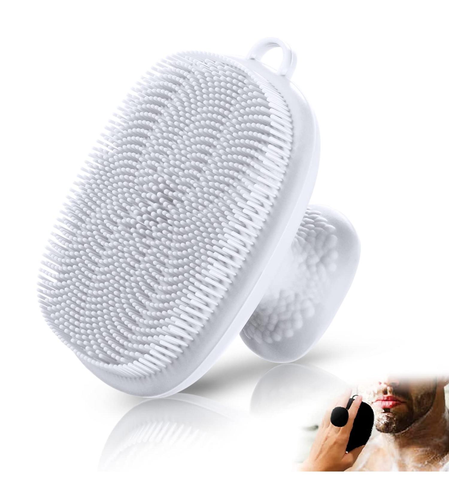 VWMYQ Silicone Face Scrubber for Men Facial Cleansing Brush Silicone Face Wash Brush Manual Waterproof Cleansing Skin Care Face Brushes for Cleansing and Exfoliating (White) - Buy Online on GoSupps.com