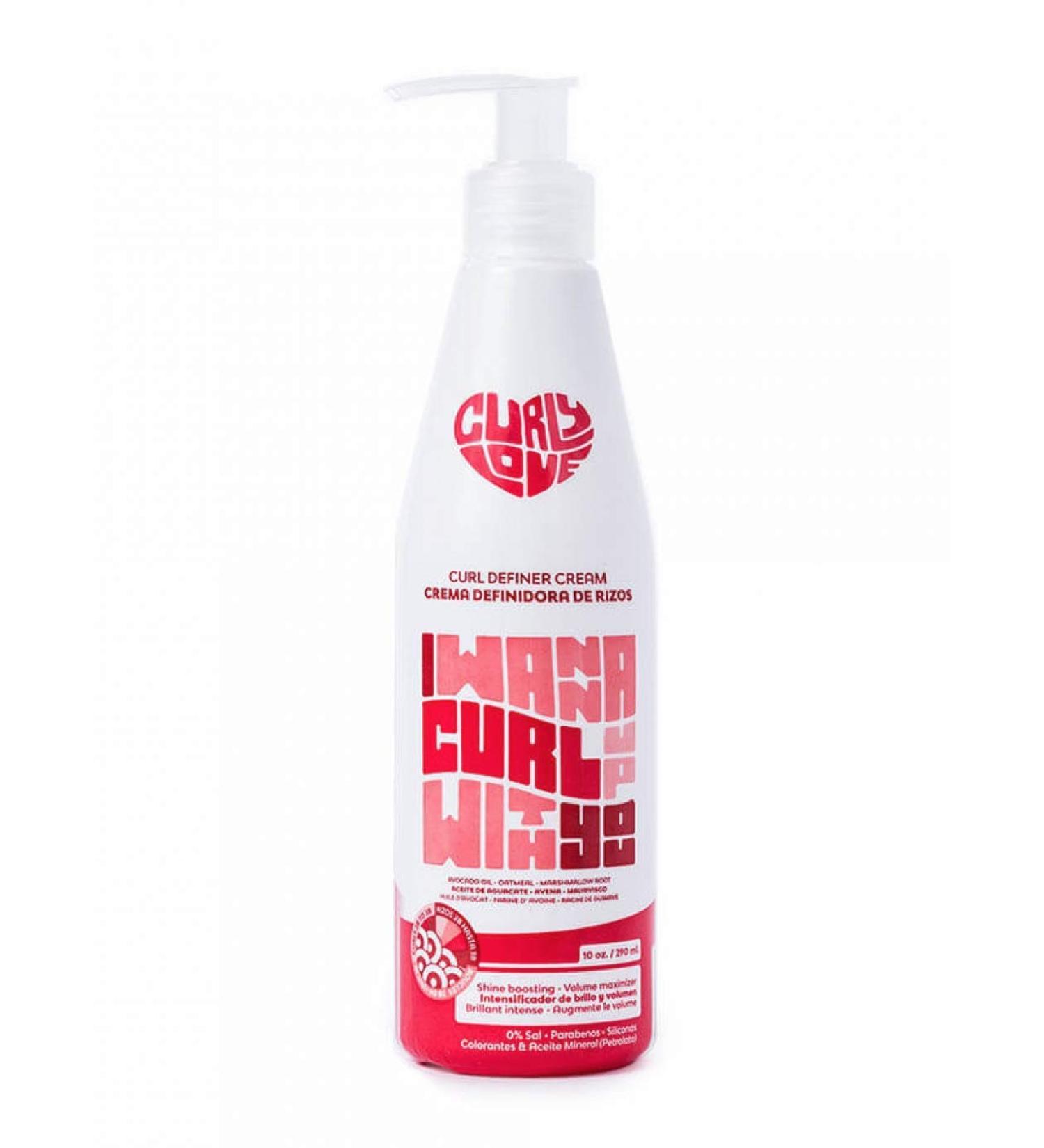 Curly Love Curl Definer Styling Cream 10 oz (290ml) - For More Defined  Hydrated and Shiny Curls