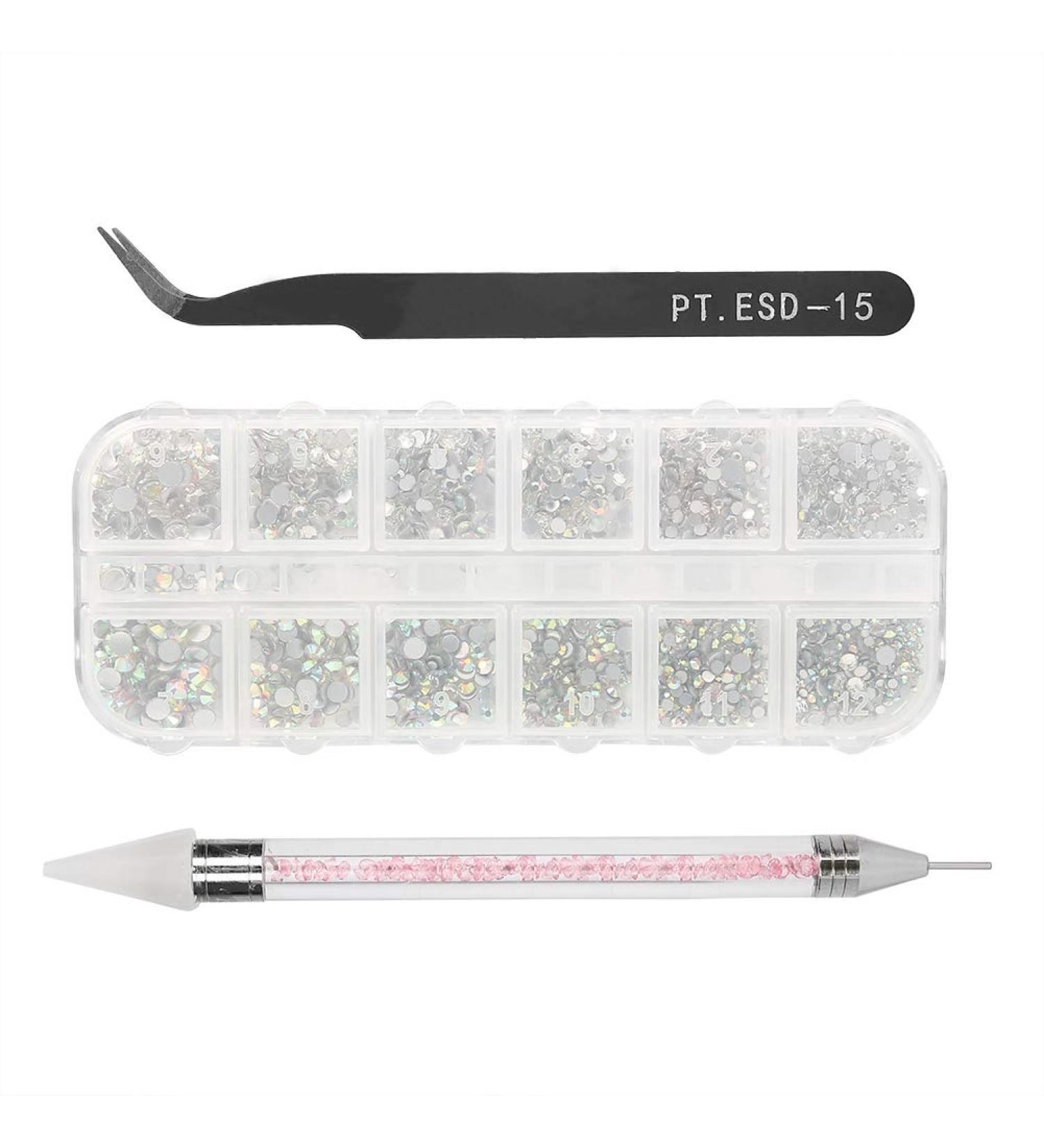 Nail Rhinestones Set Manicure Tweezers Fashionable Meet Demand Materials Manicure Store Salon Shop for Home Beauty Salon - Buy Online on GoSupps.com