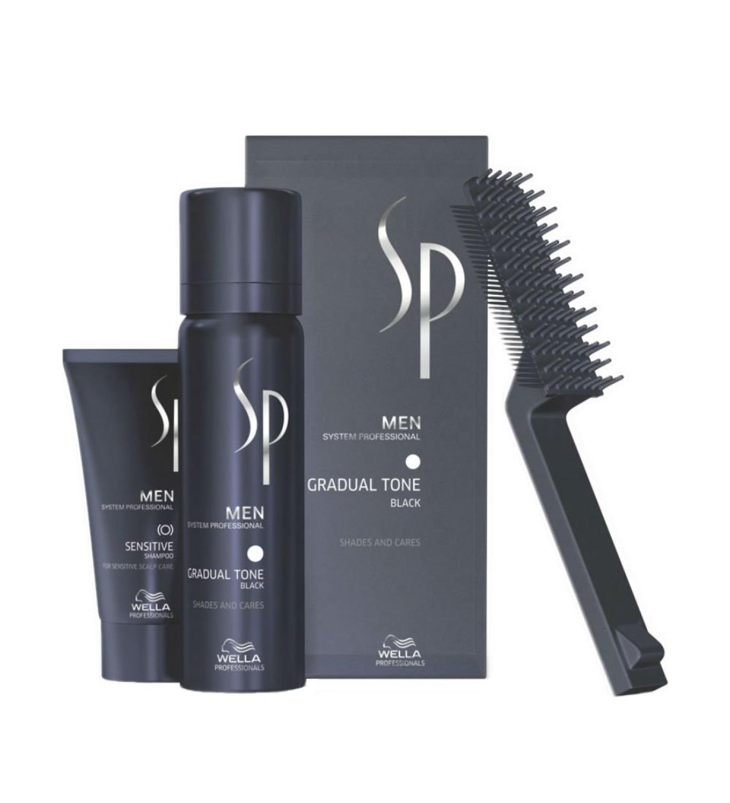 Wella System Professional Men Gradual Tone Black 60ml - pigments in mousse
