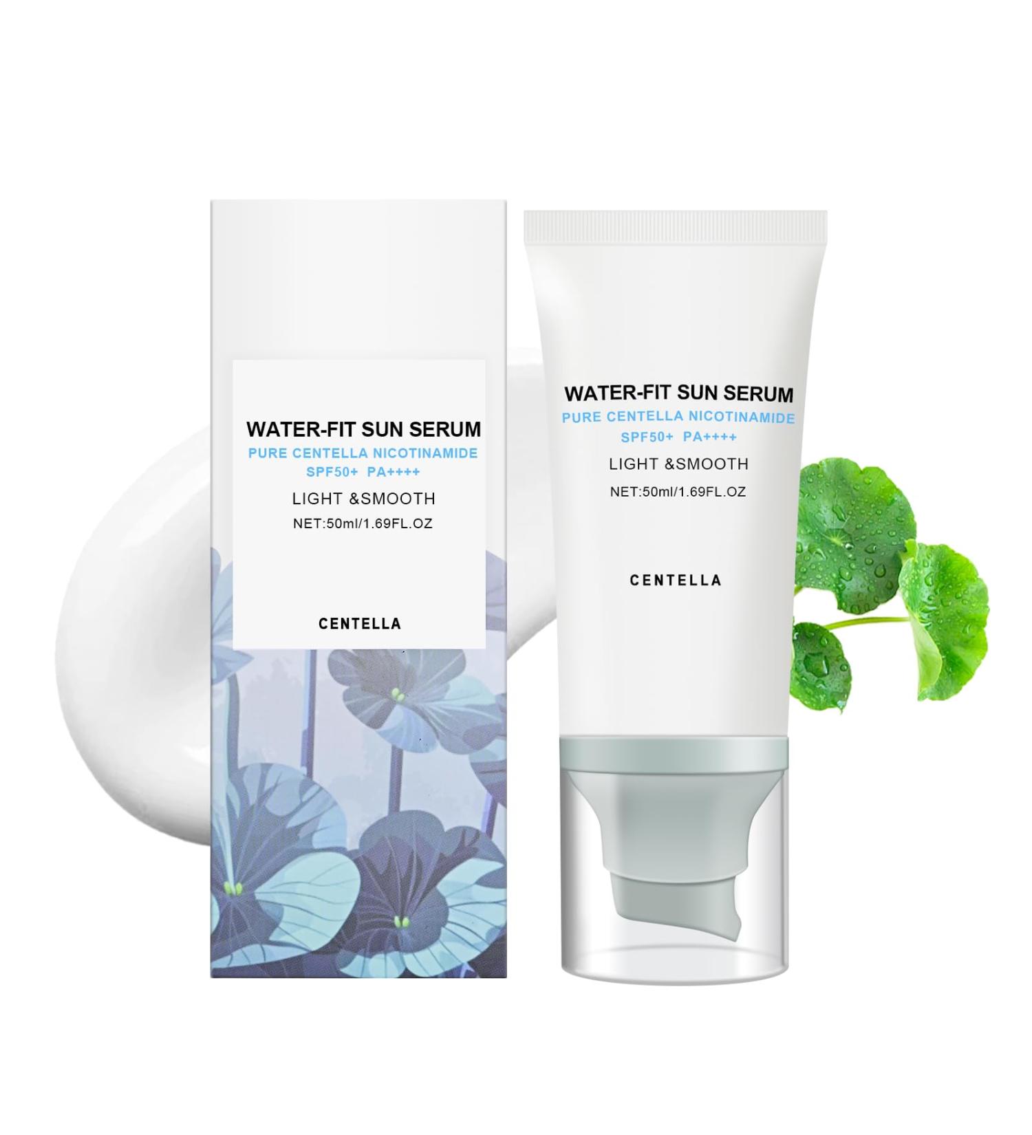 FREEORR Centella Sunscreen SPF 50 Hyalu Cica Water-Fit Sun Serum Lightweight Sunscreen with Plant Extract Long Lasting Protection and UV Defens No White Cast Hydrating and Non-Greasy - Buy Online on GoSupps.com