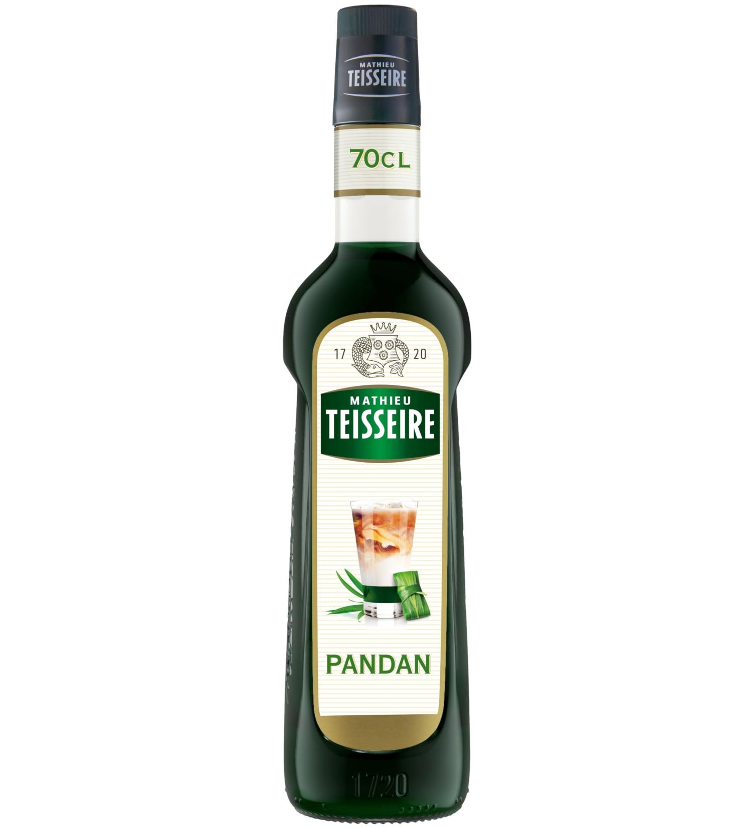Pandan Syrup Mathieu Teisseire for drinks cocktails mocktails soft drinks lemonades milkshakes smoothies bottle of 70c - Buy Online on GoSupps.com