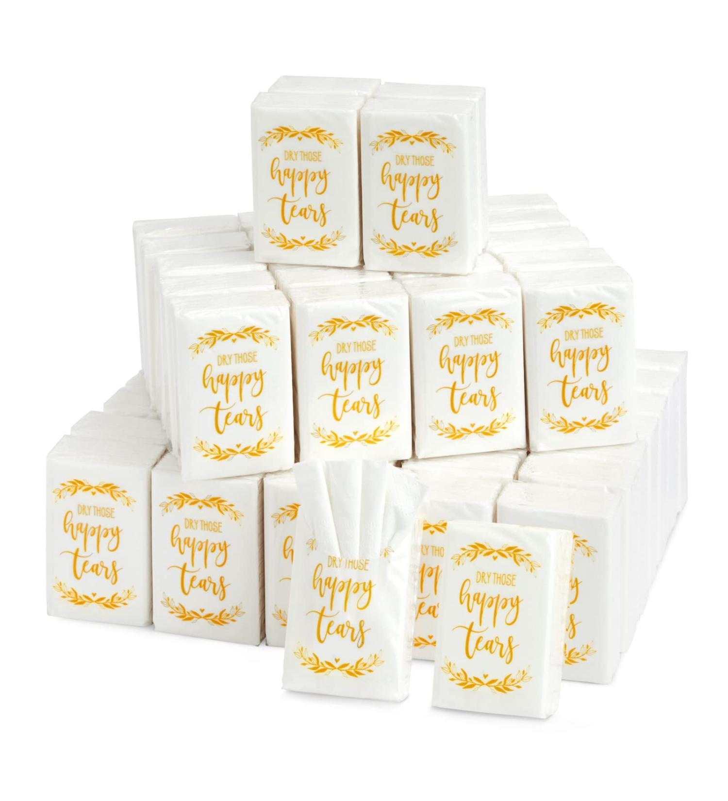 60 Pack Pocket-Size Facial Tissues - Graduation & Wedding Party Favors - 10 Sheets Per Pack - Buy Online on GoSupps.com