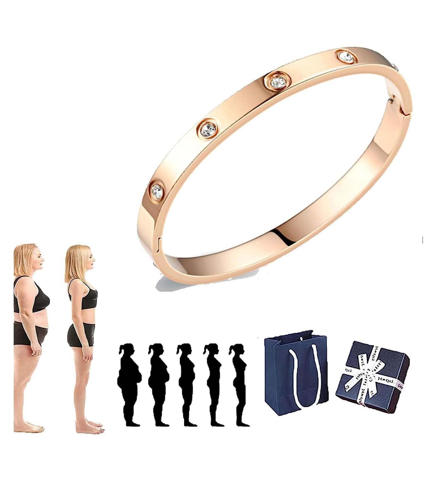 Flysmus Carly Mineral Detoxify Bangle Anti Swelling Therapy Bracelets Lymph Drainage Bracelet Lymph Drainage Magnetic Bracelet Weight Loss Bracelet Men and Women (Rose Gold) - Buy Online on GoSupps.com