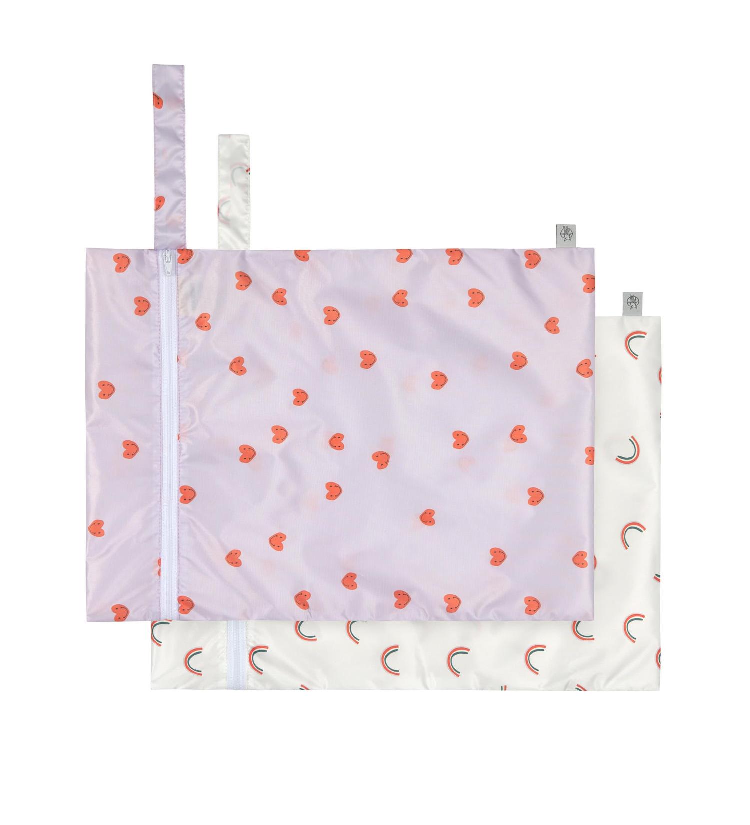 L SSIG Wet Bag Set for Kids - Reusable Baby Wet Bags (2 Pieces) - Happy Rascals Heart Design - Buy Online on GoSupps.com