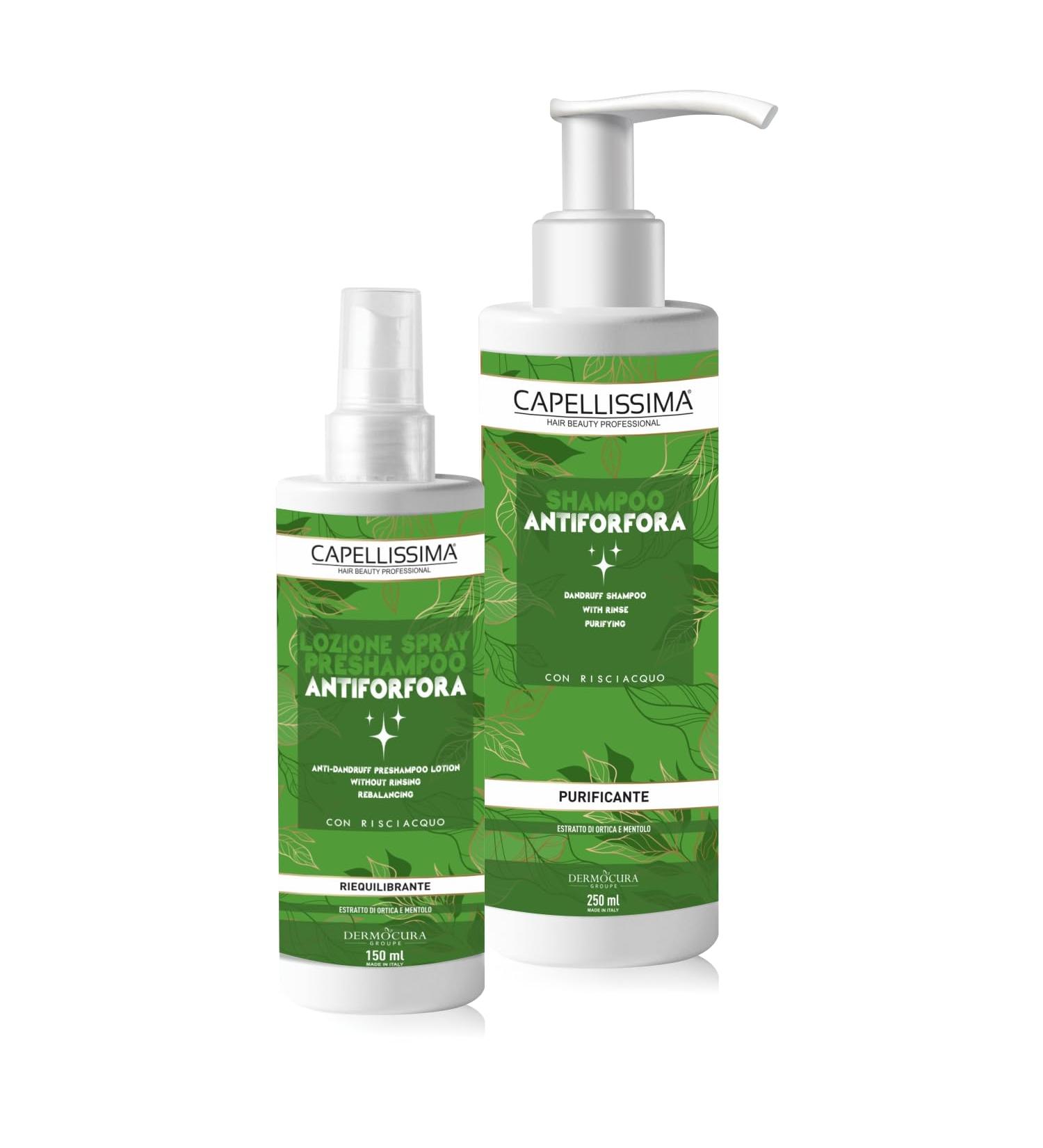 DERMOCURA Capellissima Professional antidandruff set completely eliminates and prevents dandruff shampoo 250 ml and antidandruff lotion 150 ml immediate efficacy for all types of skin and hair - Buy Online on GoSupps.com