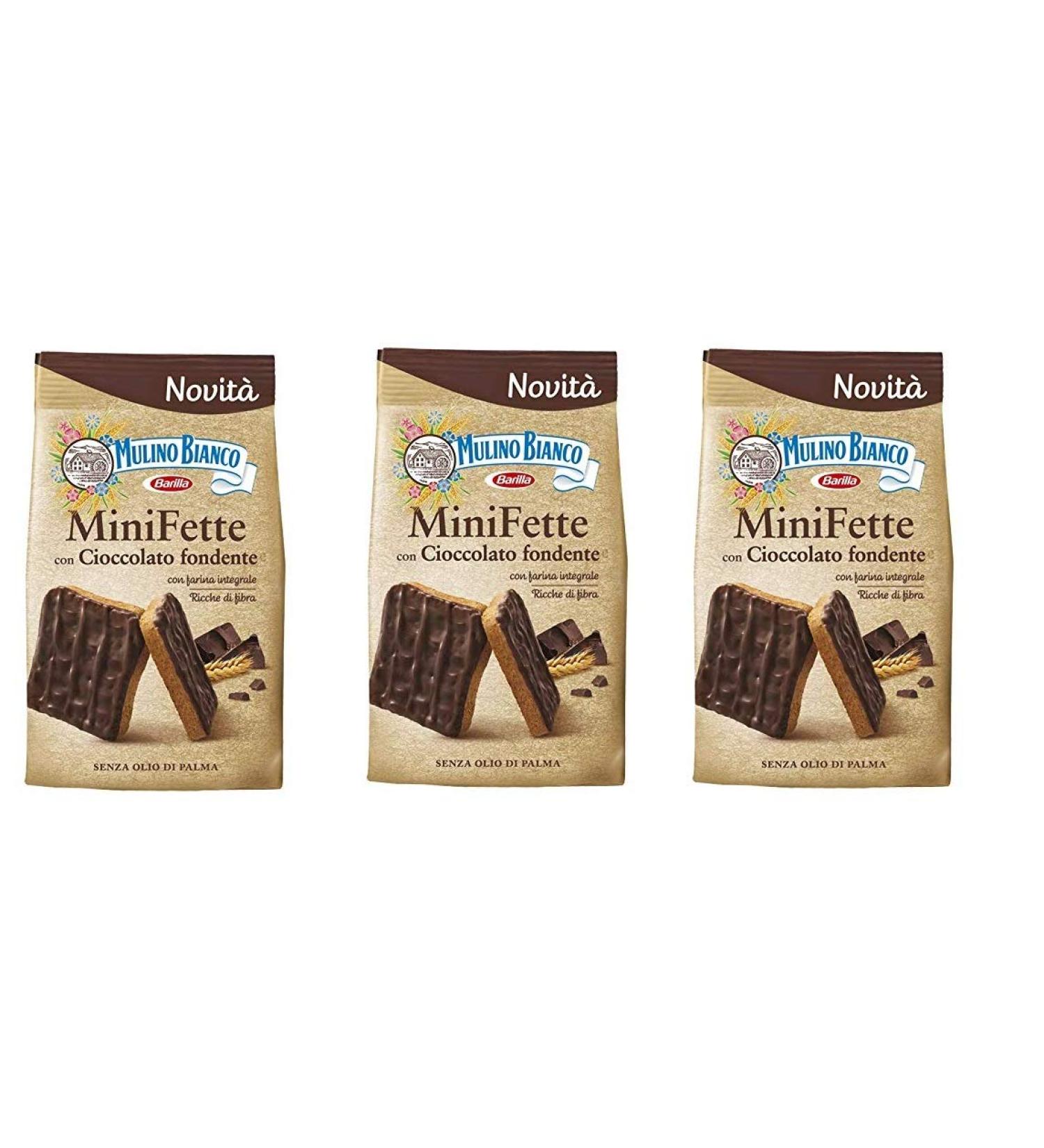 Mulino Bianco Mulino Bianco Set of 3 mini fettes with dark chocolate and wholemeal flour 110g palm oil free