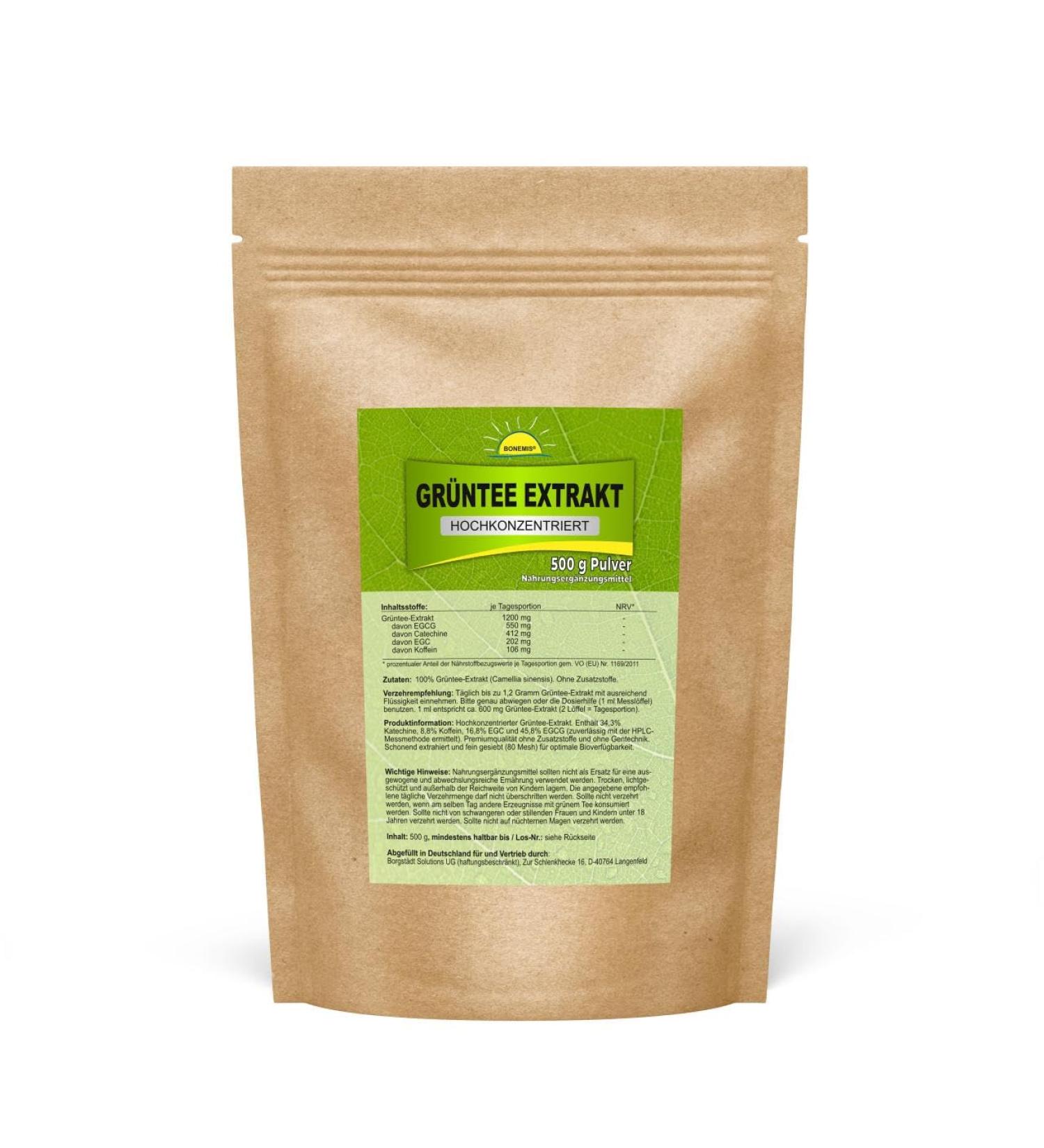 Buy Bonemis Green Tea Extract Powder - 500g 45.8% EGCG Pure & Additive-Free International Shipping Available - Buy Online on GoSupps.com