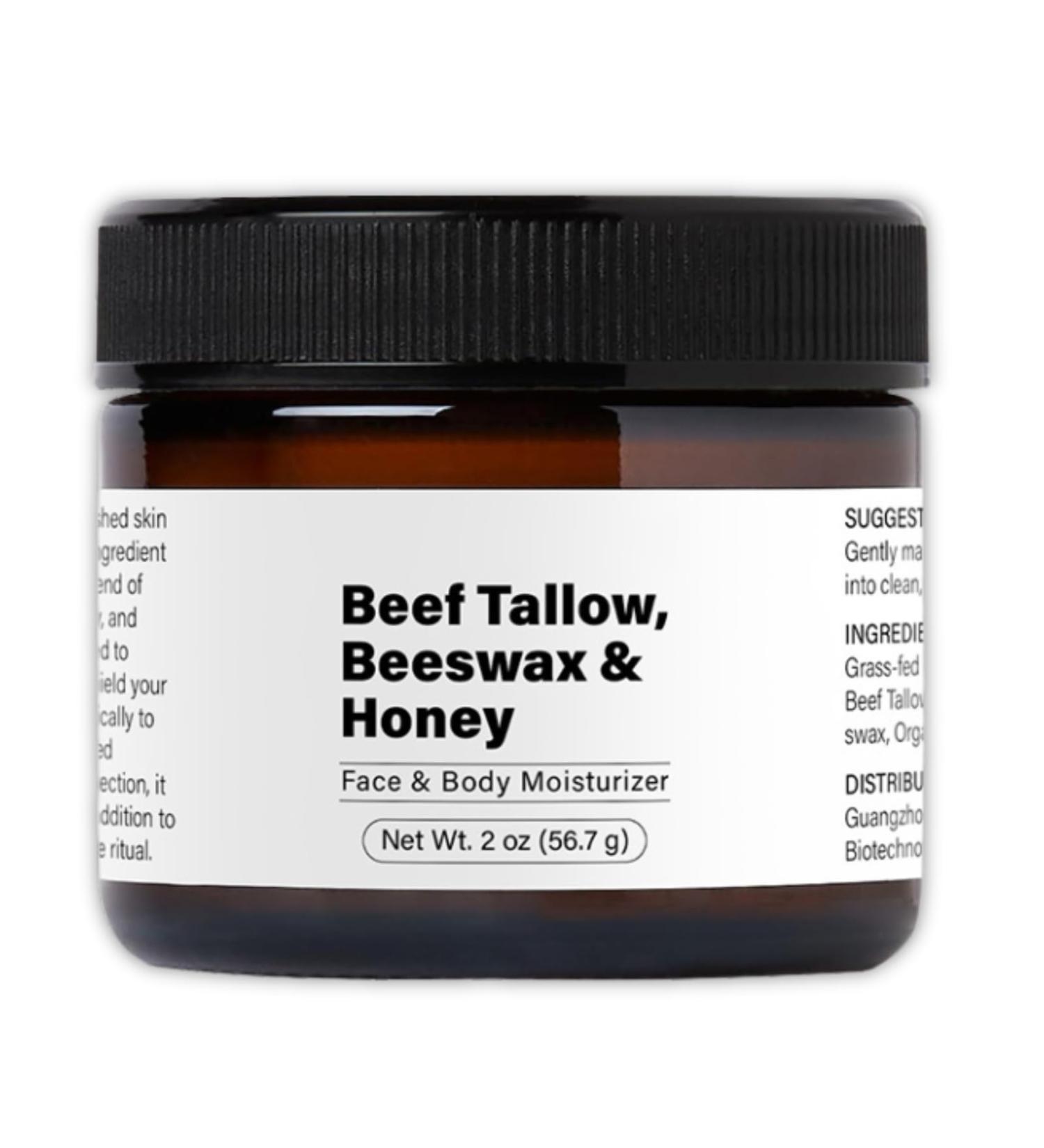 Tallow and Honey Balm 100% Grass Fed Beef Tallow Moisturiser with Beeswax & Honey Face & Body Moisturizer 2 oz Beef Tallow Skin Care Nourishing and Hydrating - Buy Online on GoSupps.com