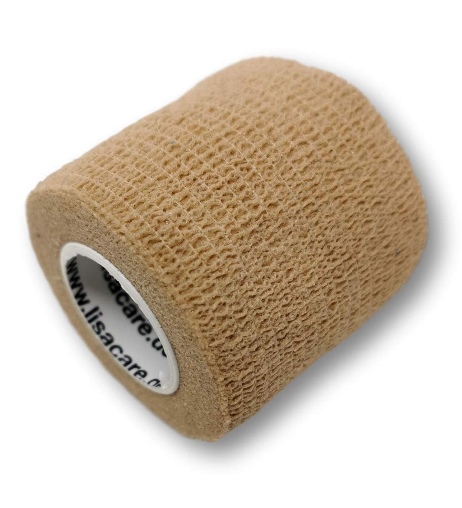 Lisacare First Aid Bandages - 2 Rolls 5cm Wide - Cotton Association Wraps for All Wounds - Color & Motif Options - Skin Tone - International Shipping Available - Buy Online on GoSupps.com