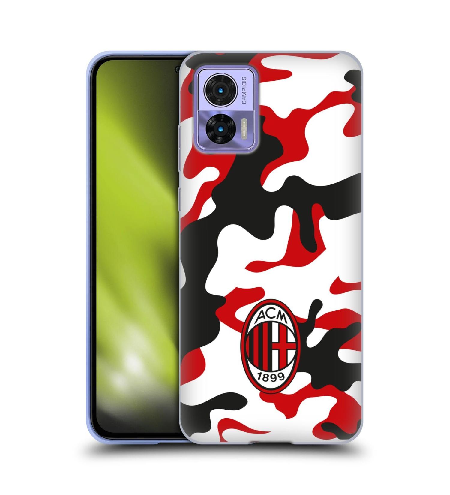 AC Milan Camouflage Crest Soft Gel Case for Motorola Edge 30 Neo 5G | Officially Licensed by Head Case Designs - Buy Online on GoSupps.com