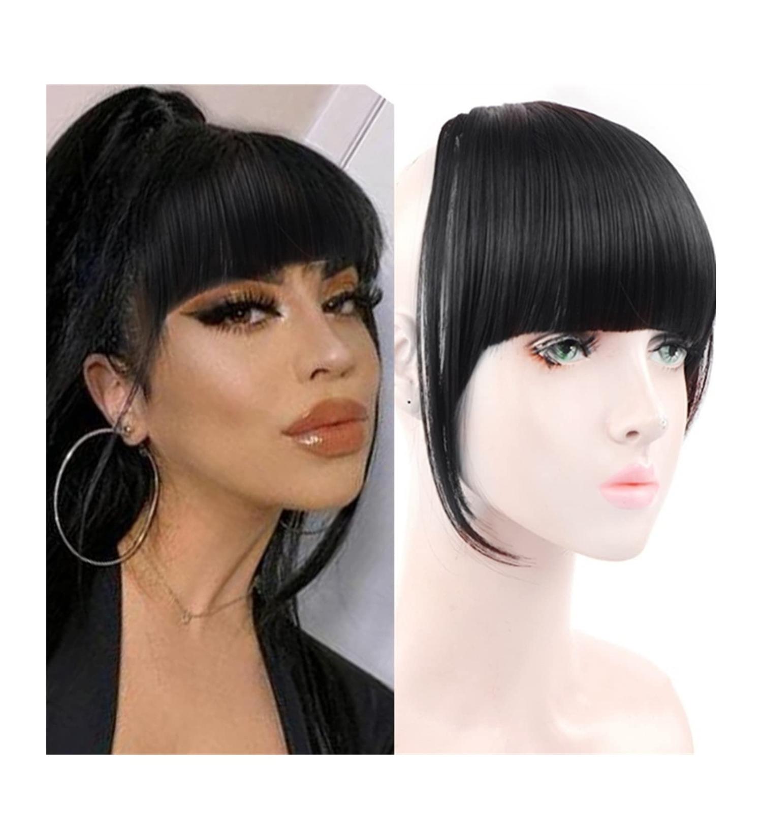 Bangs Straight Synthetic Blunt Bangs Clip in Bangs Hair Extensions Synthetic Neat Flat Bang with Temples Thick Front Face Fringe Bangs Hairpieces for Women Bangs Hair Clip(2) 6inches 2 - Buy Online on GoSupps.com