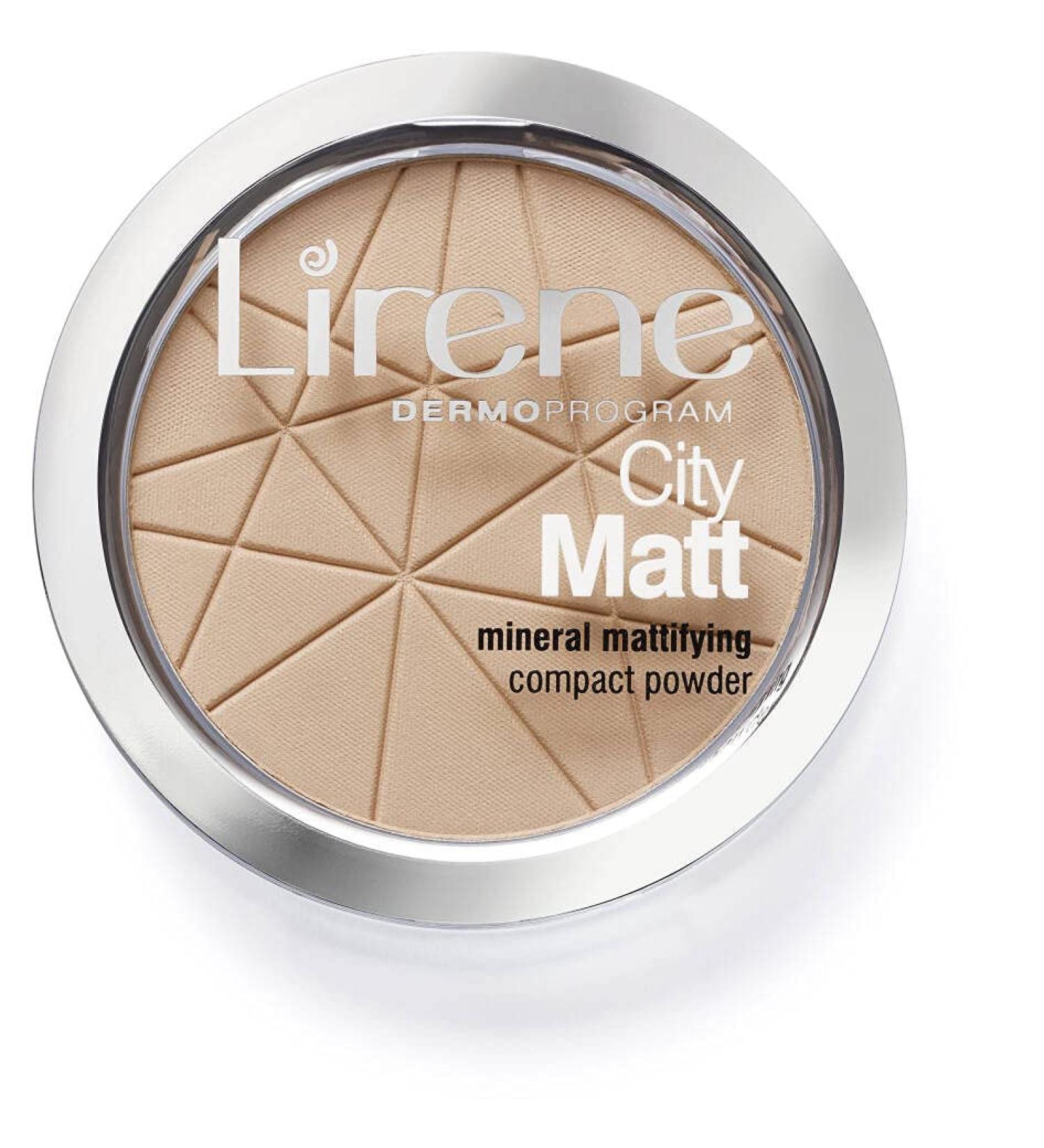 LIRENE_City Matt Mineral Mattifying Compact poudre mineralny puder matuj cy 02 Naturalny 9g