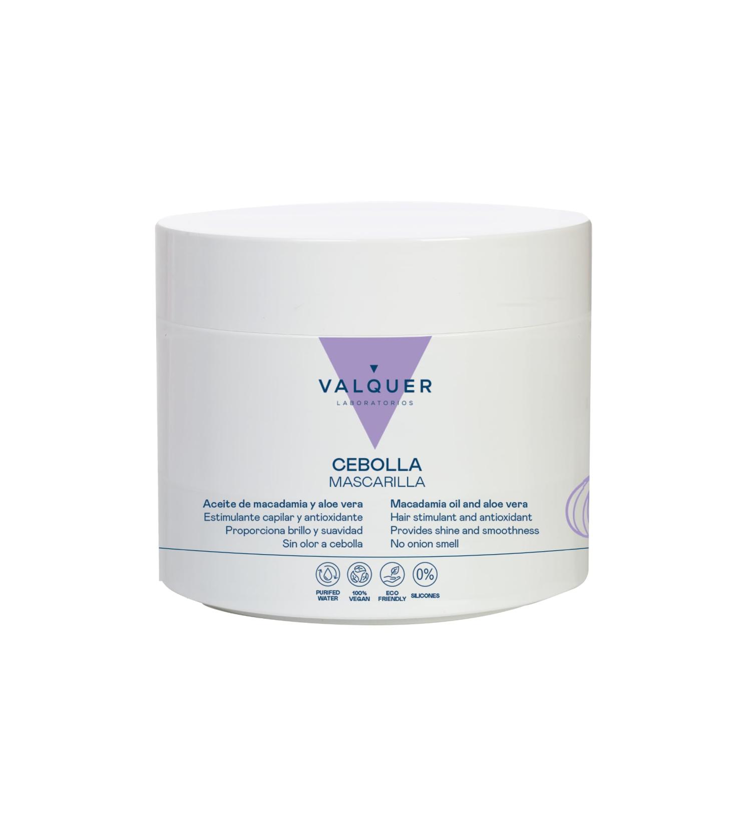 Valquer Onion Hair Mask with Macadamia Oil - 300ml | Reduce Fat Stimulate & Nourish All Hair Types | Antioxidative Formula for Healthier Hair - Buy Online on GoSupps.com