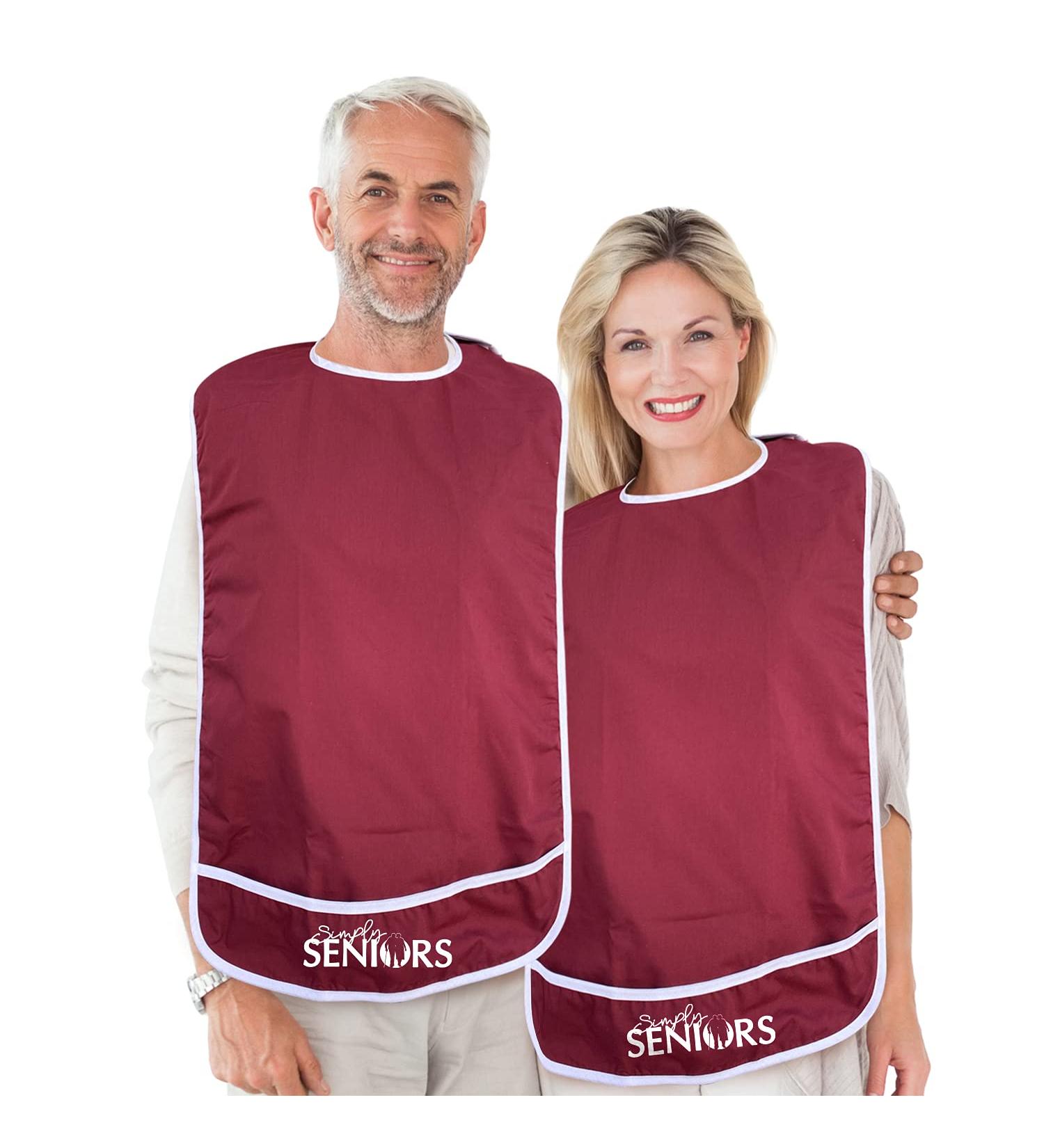 Washable Adult Bib with Crumb Catcher - Ideal Clothing Protector for Elderly and Seniors - Support Dignity and Comfort - Buy Online on GoSupps.com