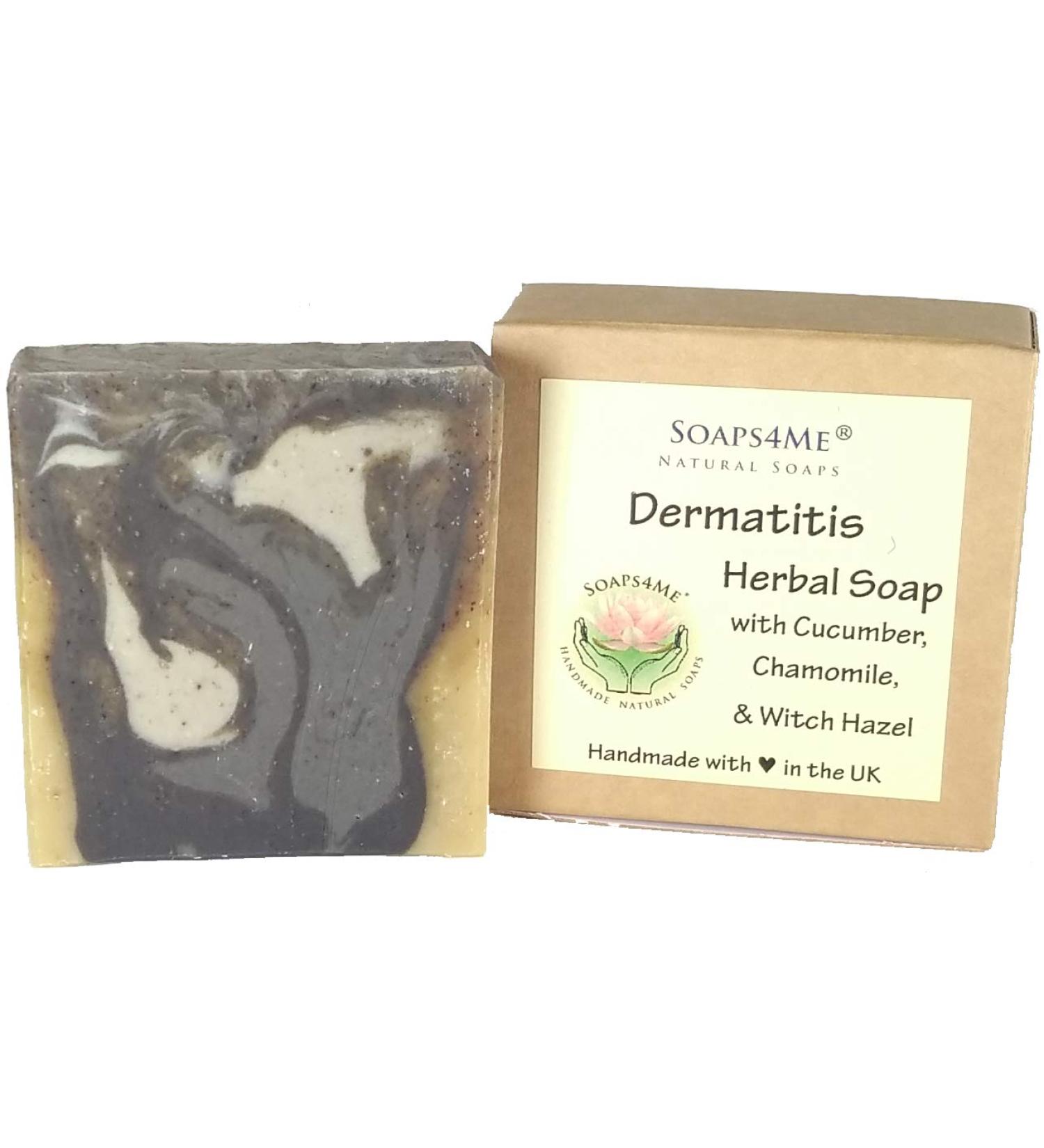 SOAPS4ME Handmade natural soap Soaps4me Dermatitis - Cucumber - Chamomile - St. John's Wart - Slippery Elm - Stinging Nettle - Witch Hazel - Neem - Dead Sea Mud - Shea Butter