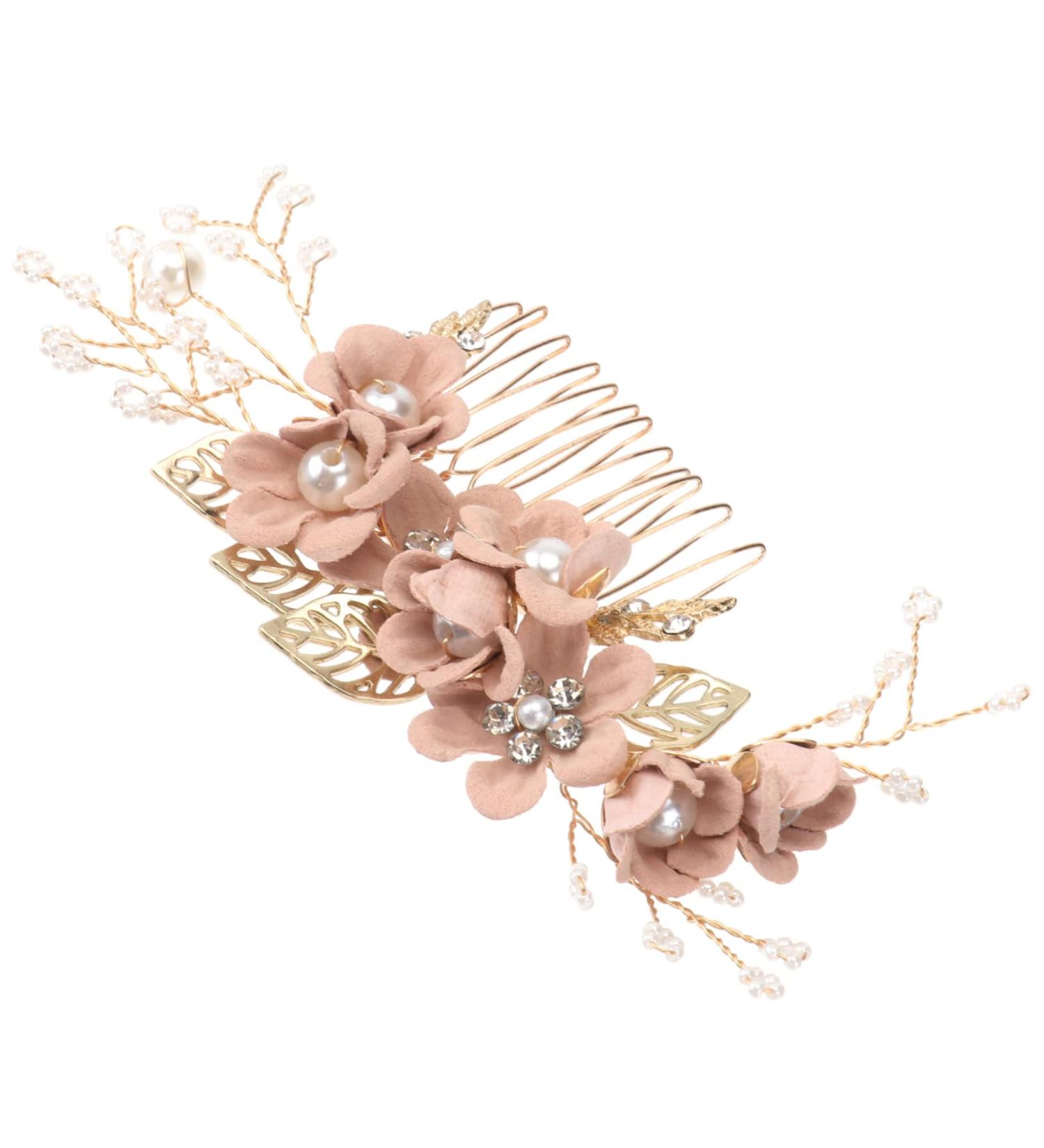 Shop Minkissy Pearl Wedding Hair Comb - Gold Headdress & Flower Girl Accessories | Elegant Sideways Hairpin for Brides & Women - Buy Online on GoSupps.com