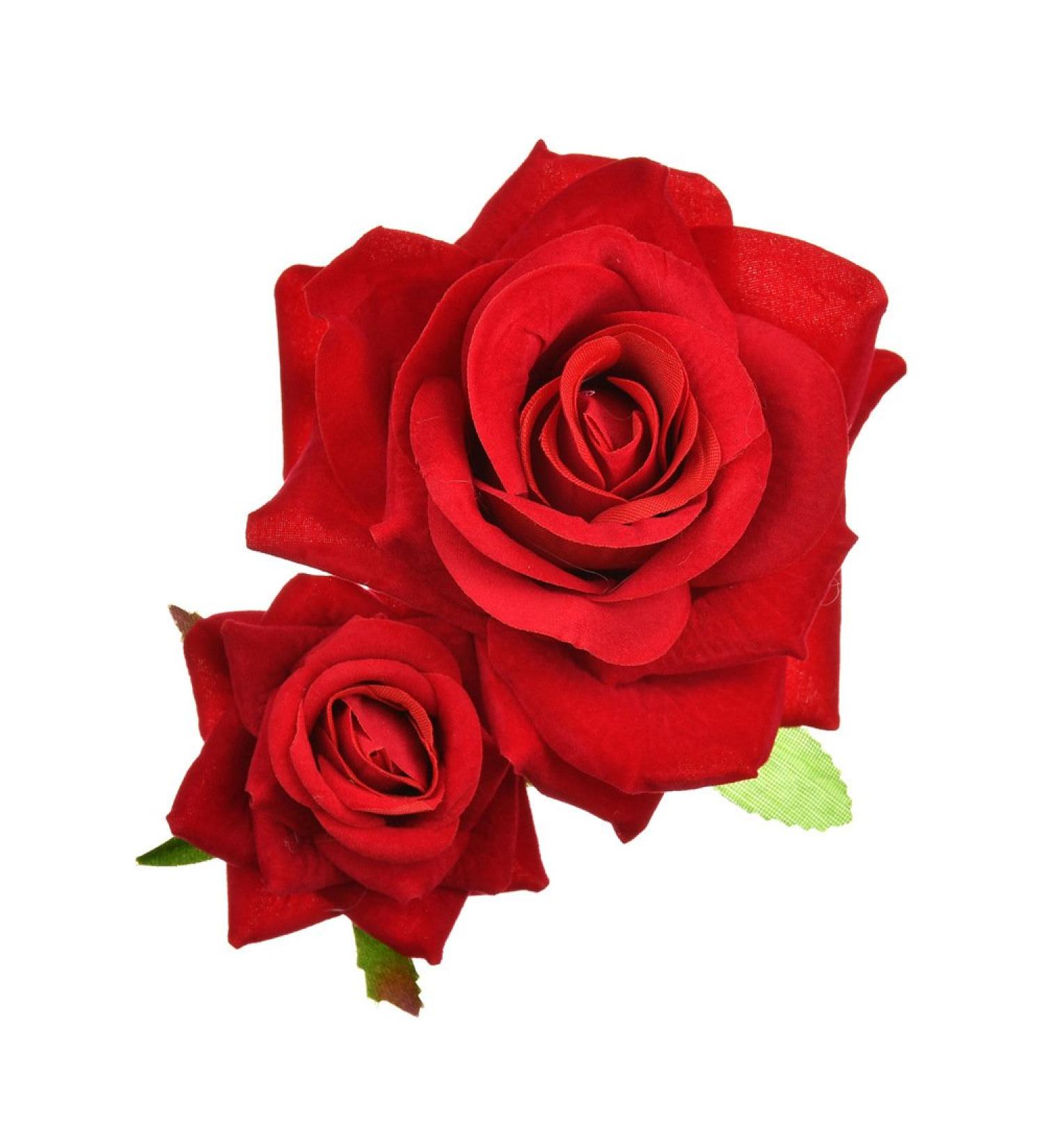 Red Rose Flower Hair Clip Comb - Bridal Wedding Hair Accessory for Girls and Women - Buy Online on GoSupps.com