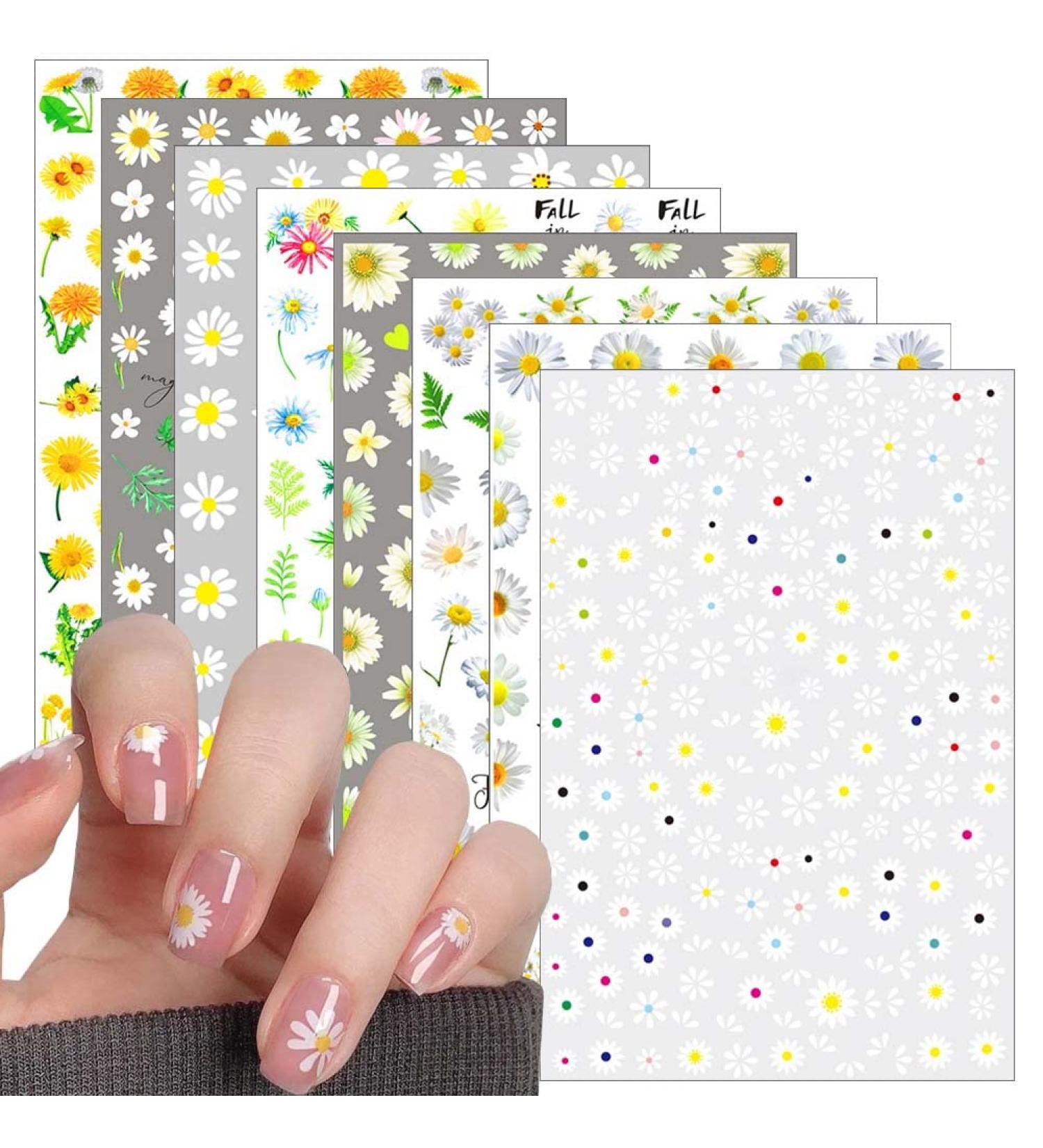 3D Small Daisy Nail Art Stickers - Spring/Summer Floral Design for DIY Acrylic Nails - Buy Online on GoSupps.com