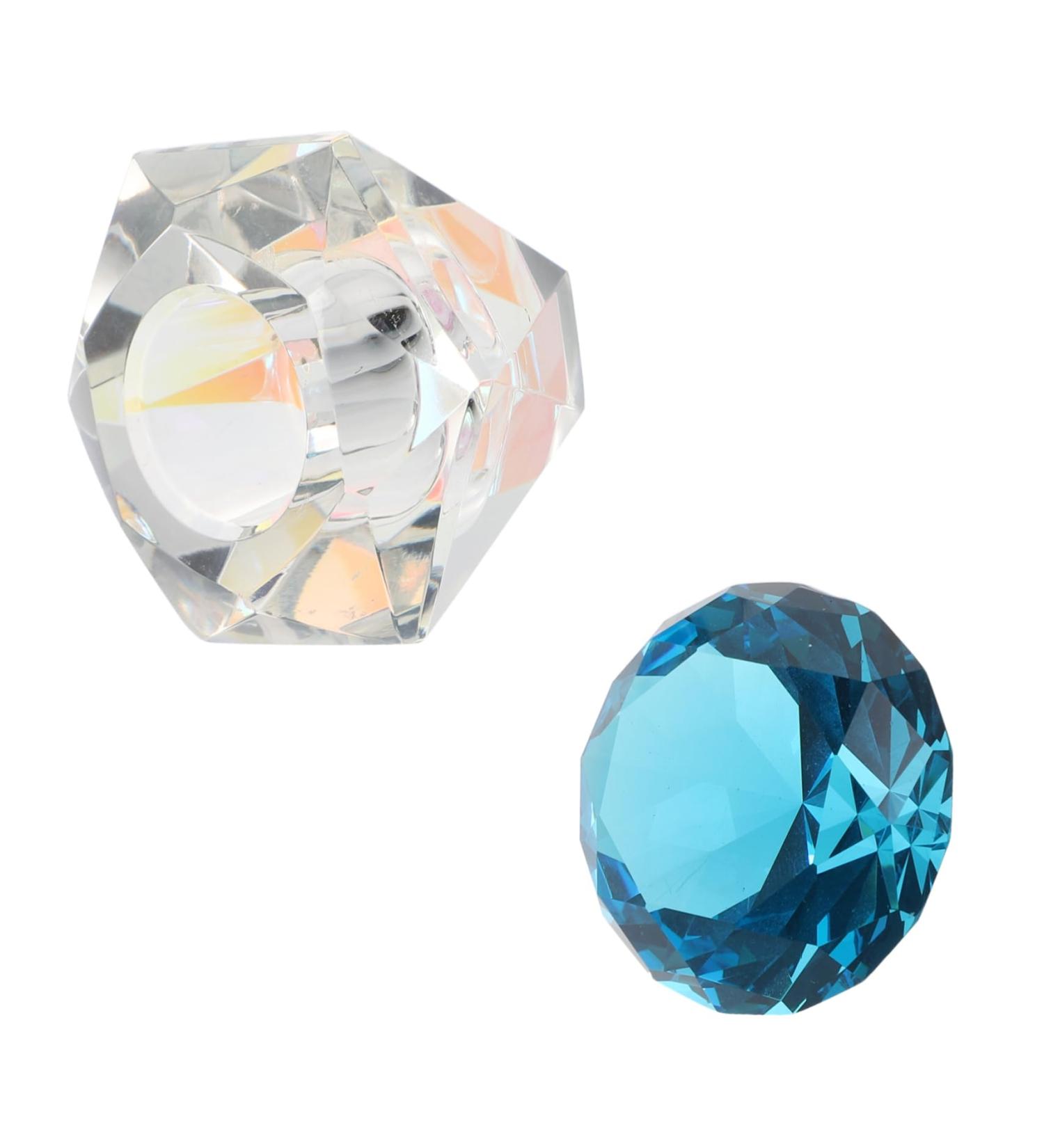 Beavorty 1Pc nail art crystal cup diamond dappen dish liquid powder dappen dish Crystal Dappen Dish Dappen Dish Bowl glass containers with lids glass tumbler Acrylic cover White crystal 5.5x5.5cm Blue - Buy Online on GoSupps.com