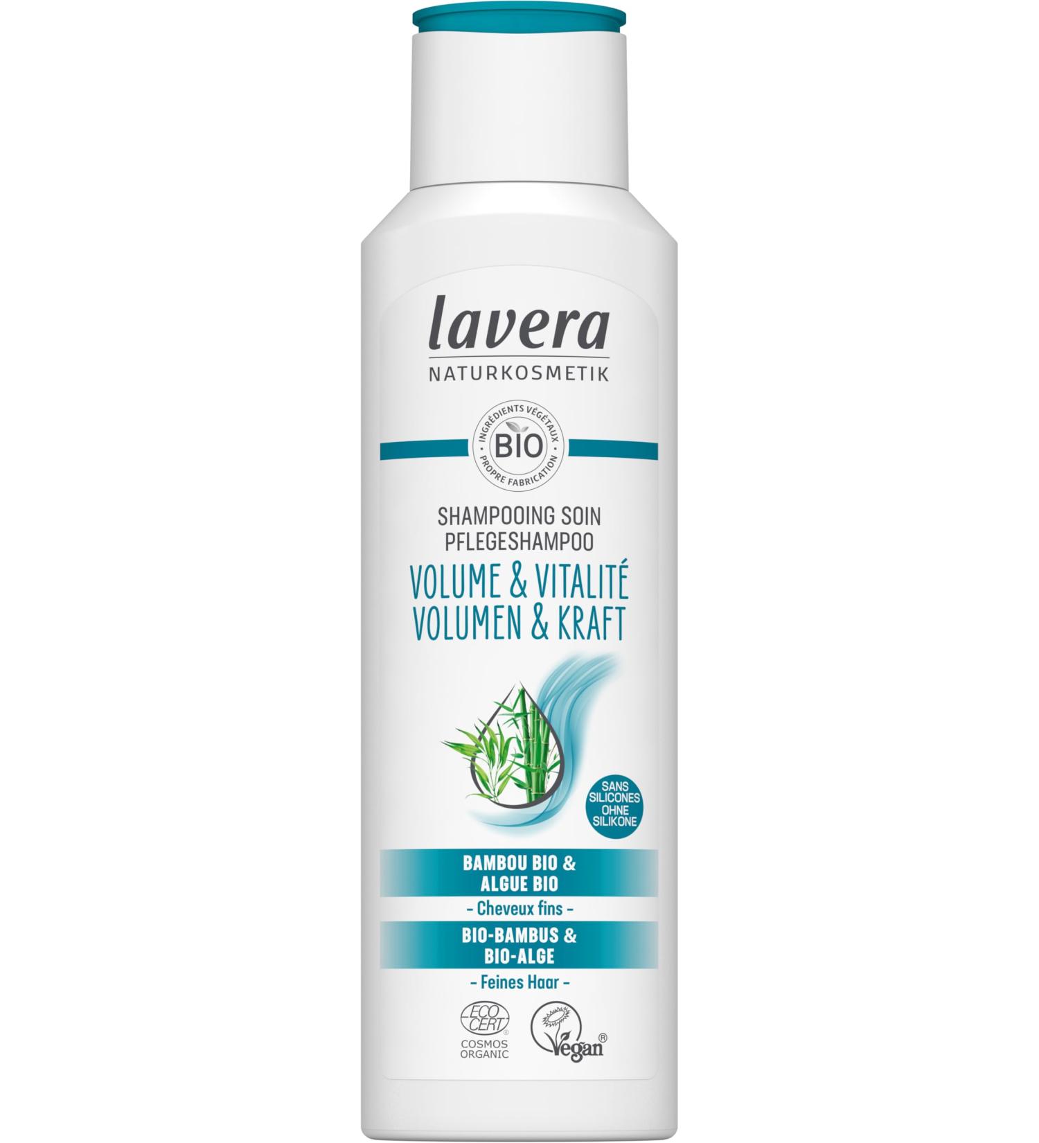 lavera Volume & Vitality Care Shampoo - silicone-free - Volume suppleness & tone - vegan - natural cosmetics - 250 ml - Buy Online on GoSupps.com
