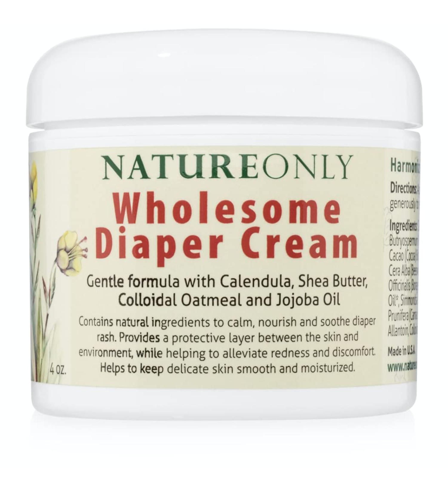Nature Only Wholesome Diaper Cream - Calm, Nourish, and Soothe Diaper Rash - Natural & Organic - 4 oz - Buy Online on GoSupps.com