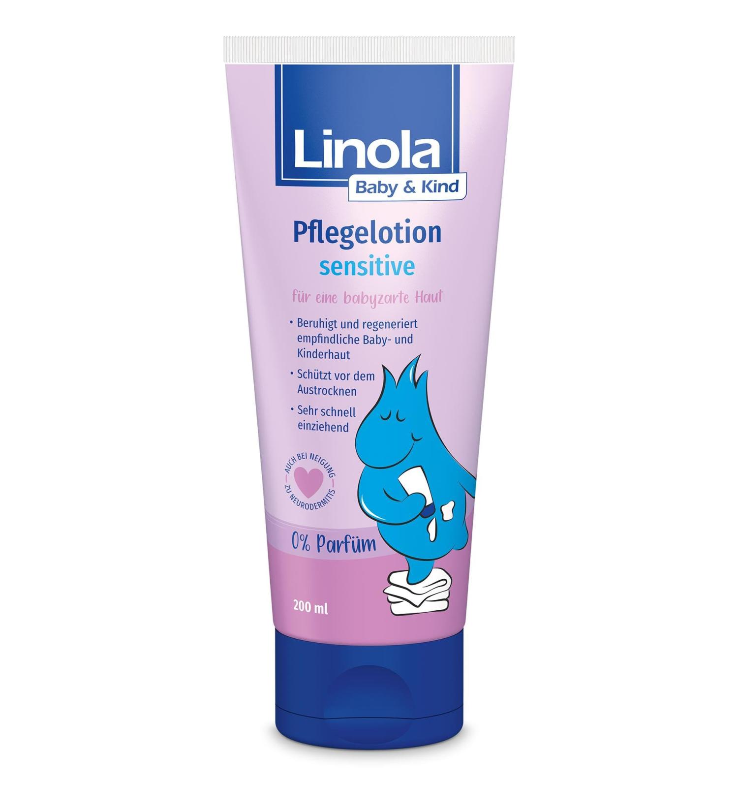 Linola Baby & Child Posle Notification Sensitive - 1 x 200 ml - for face and body |Nourishing skin cream for sensitive baby and children's skin 200 ml (1 Pack)