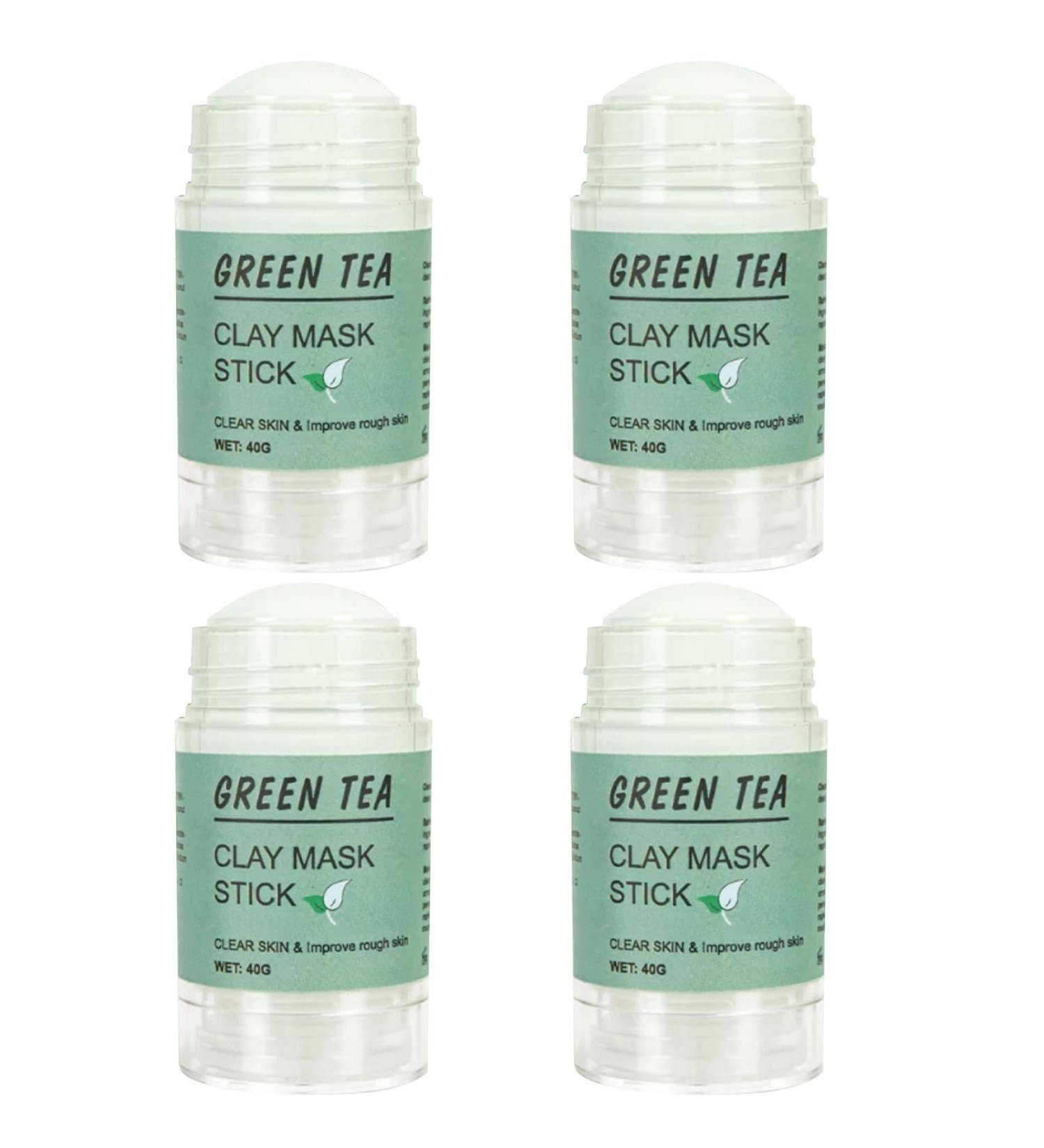  Nuvilo Green Tea Clay Mask - Green Tea Clay Mask - Cleansing and Moisturizing Mask with Green Tea Extract Vitamin E and Glycerin for All Skin Types (4 Pack) - Buy Online on GoSupps.com