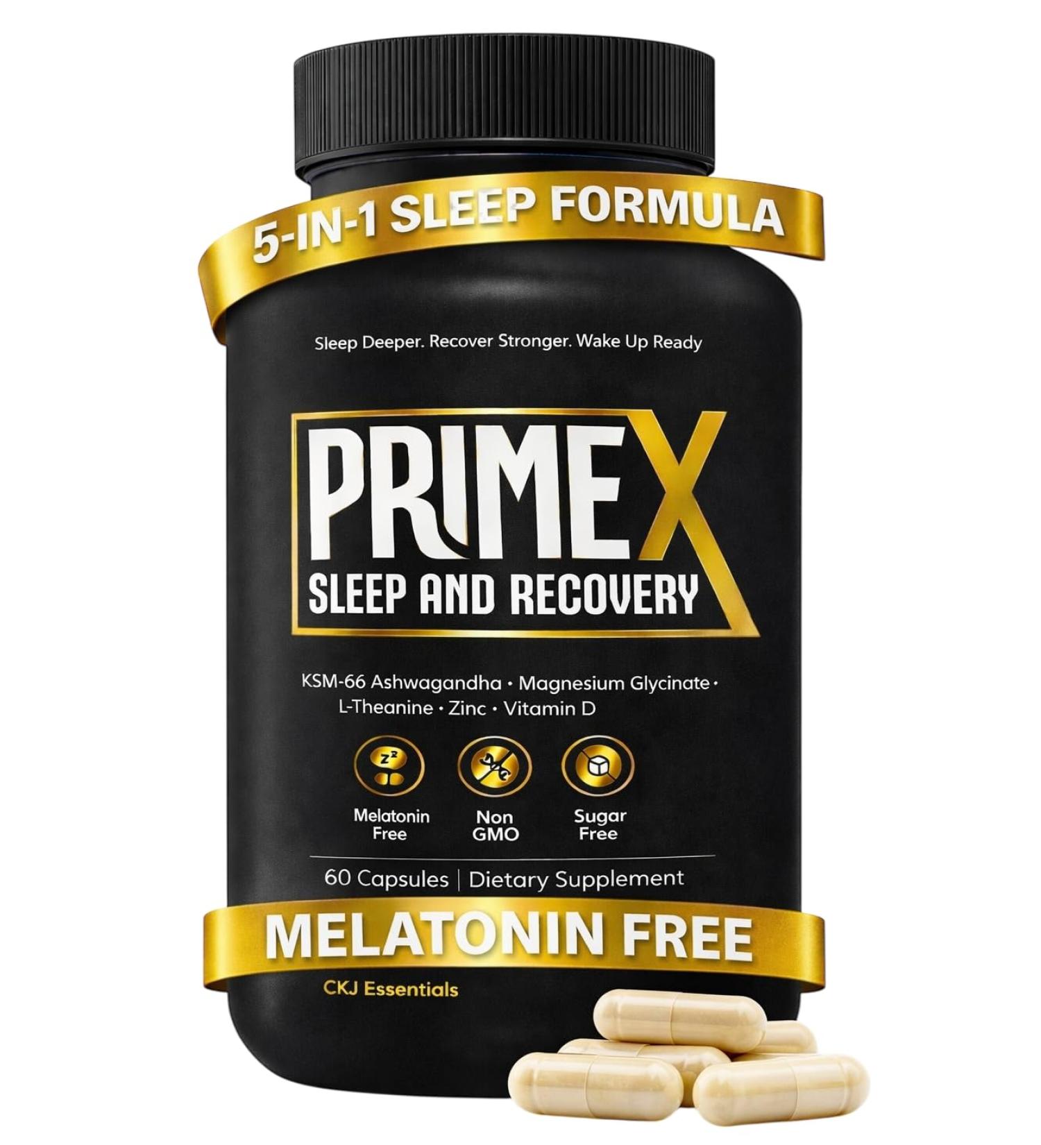 Deep Sleep Supplement Melatonin Free Sleep Aid with KSM-66 Ashwagandha and Magnesium Glycinate for Nighttime Relaxation Recovery & Restful Sleep- with L-Theanine Zinc & Vitamin D3 (30 Servings) - Buy Online on GoSupps.com