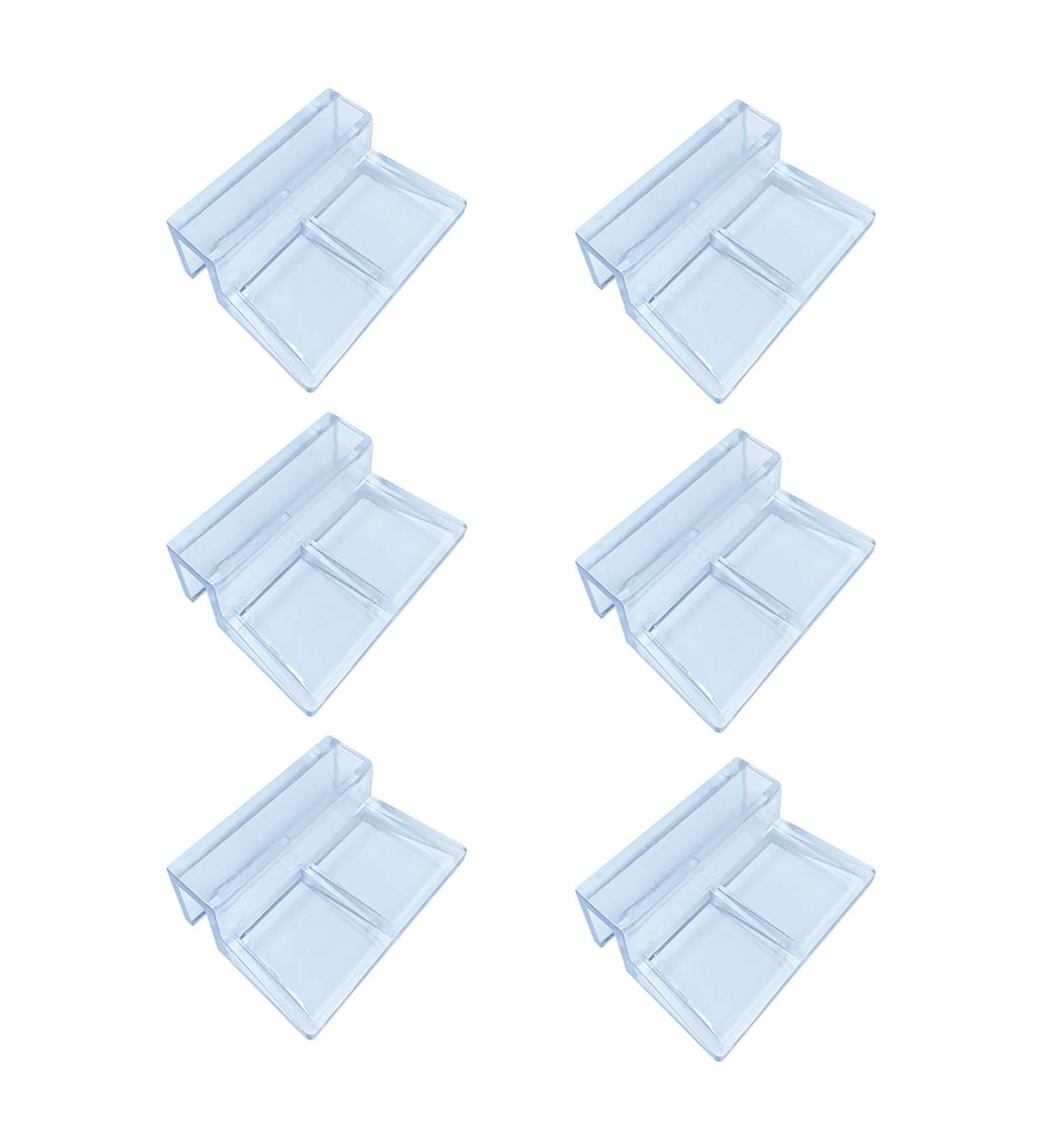 J-star 6 Pcs Acrylic Aquarium Clips for Rimless Tanks - Glass Lid Support Holders - 10mm Transparent Fish Tank Clips - Buy Online on GoSupps.com