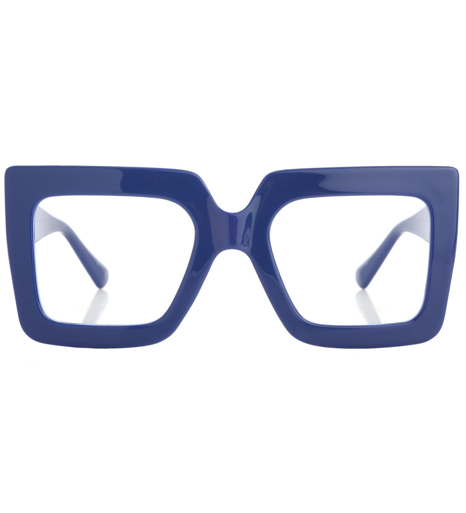 Kursan Oversized Square Black Glasses - Blue Light Blocking Eyewear for Men & Women - Fashion Big Frame Eyeglasses 53mm - Buy Online on GoSupps.com