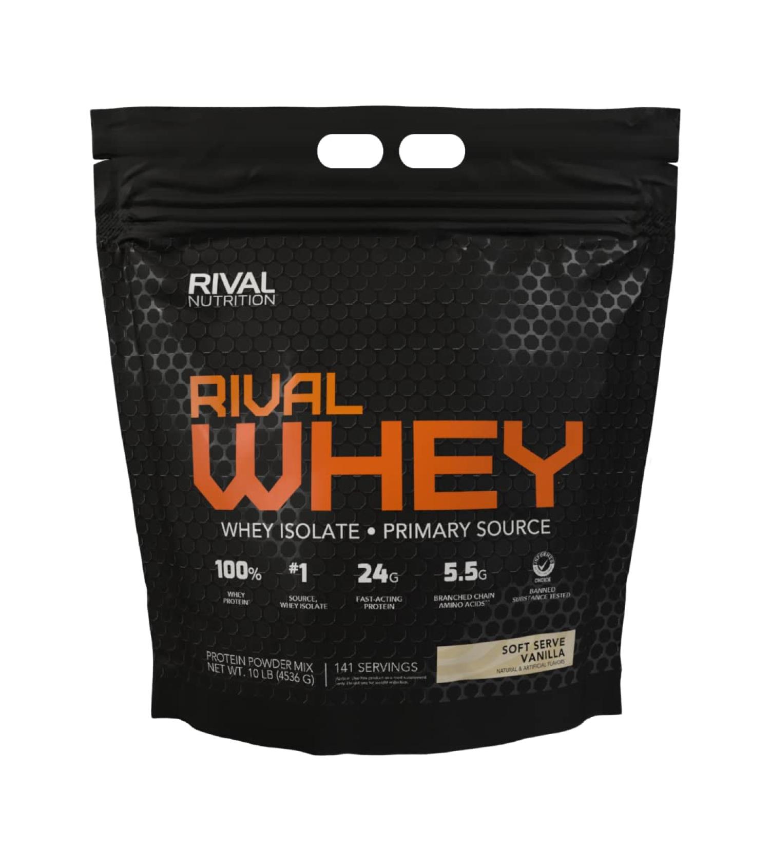 Rivalus Rivalwhey Soft Serve Vanilla 100% Whey/Isolate Primary Source 10 Lbs 4530 gram - Buy Online on GoSupps.com
