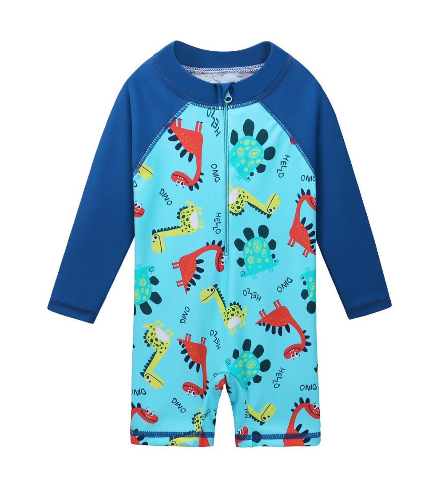 HUAANIUE Baby Boys Swimsuit with Zip Rash Guard and UPF 50+ Sun Protection | Dinosaur Swimwear for 0-6 Months - Buy Online on GoSupps.com