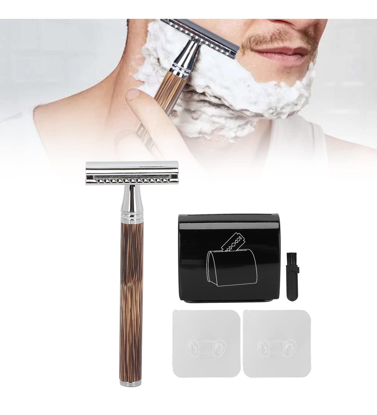 Premium Men's Bamboo Razor Set | Eco-Friendly Manual Shaving Kit with Blades Recycling Box & Holder - Buy Online on GoSupps.com