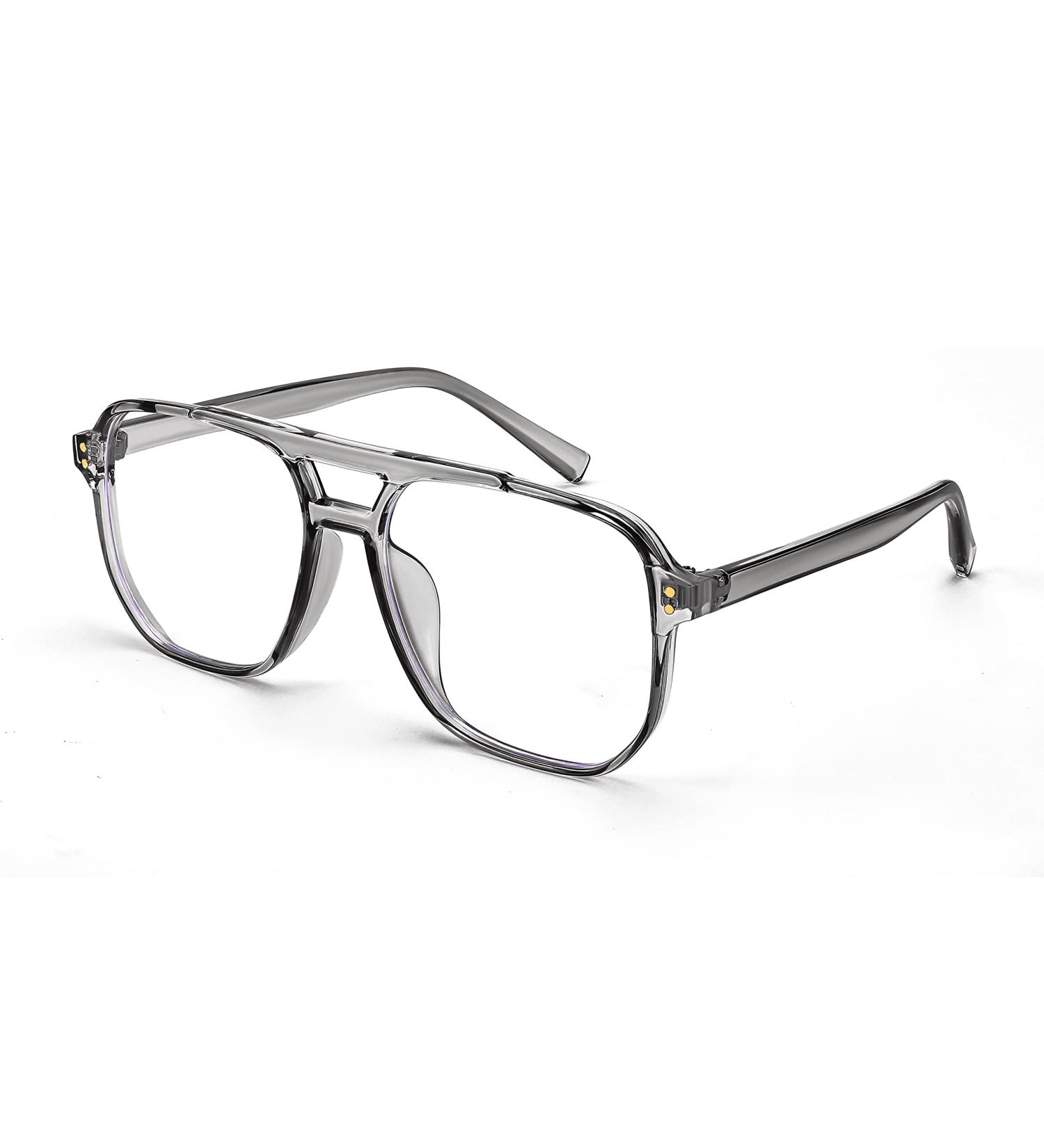 Feizedy Retro 70s 80s Blue Light Filter Glasses for Women & Men - PC Gaming & Computer Glasses B2866 Gray 54mm - Blue Light Blocking - Buy Online on GoSupps.com