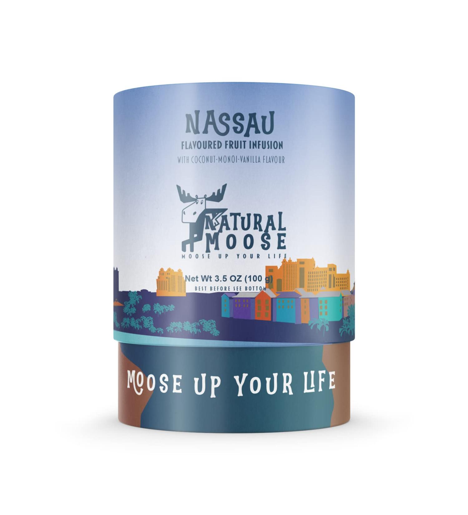 Global Natural Moose Tea Trotter | Premium Loose Leaf Tea | Nassau | Coconut Monoi Vanilla | 100g Nassau | Coconut Monoi Vanilla 100 g (Pack of 1) - Buy Online on GoSupps.com
