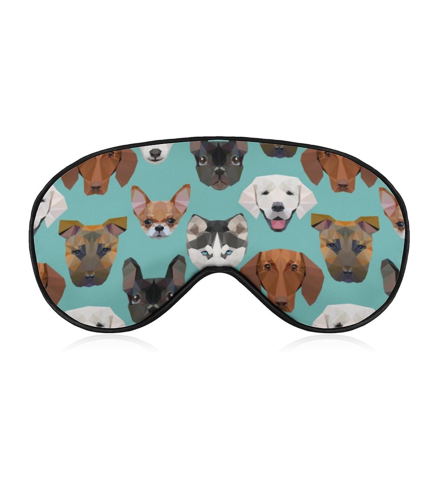 Polygonal Dogs Sleep Mask - Adjustable Eye Cover for Sleeping - Block Light for Night Travel - Men Women - Buy Online on GoSupps.com