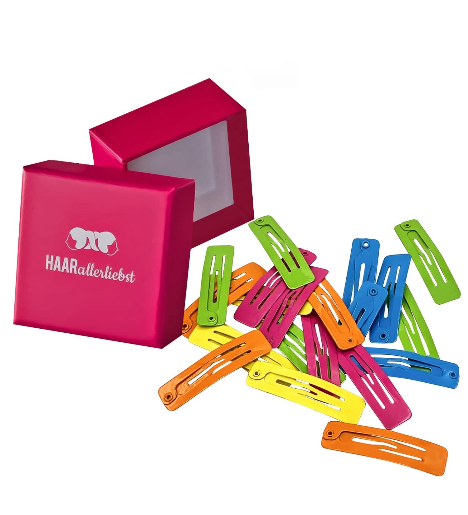 HAARallerliebst 20 Rectangular Hair Clips - 39mm in Pink Box | International Shipping Available - Buy Online on GoSupps.com